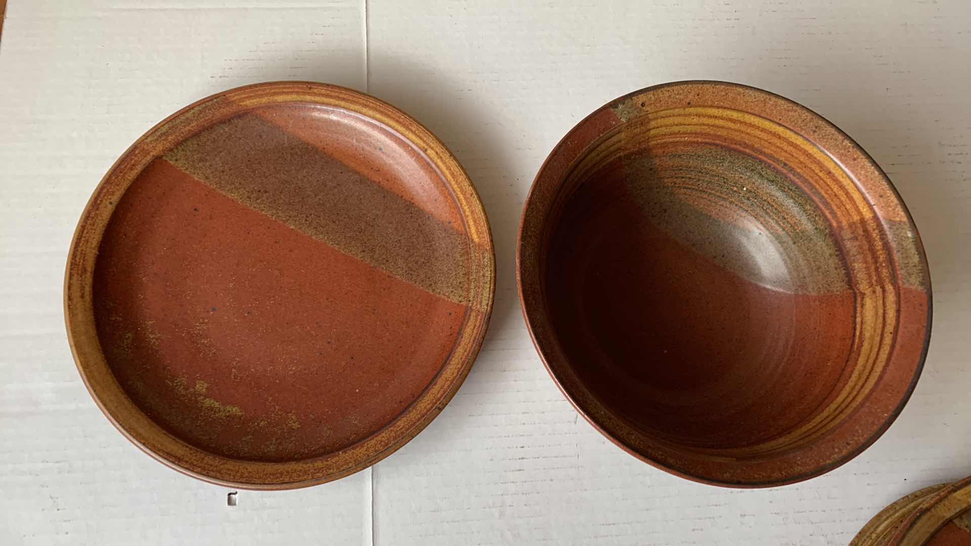 Photo 1 of EARTHENWARE SET - 4 DINNER PLATES, 2 SERVING PLATTERS, BIG SERVING BOWL