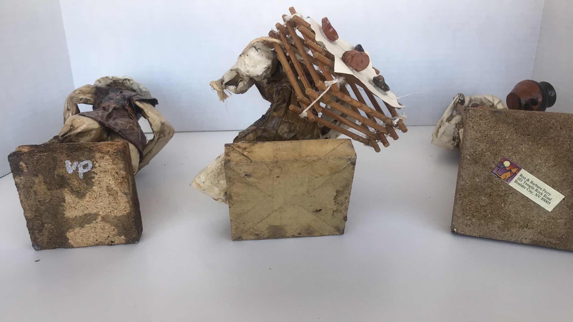 Photo 1 of DON QUIXOTE INSPIRED PAPER MACHE FIGURES, SET OF THREE, UP TO 12”” TALL