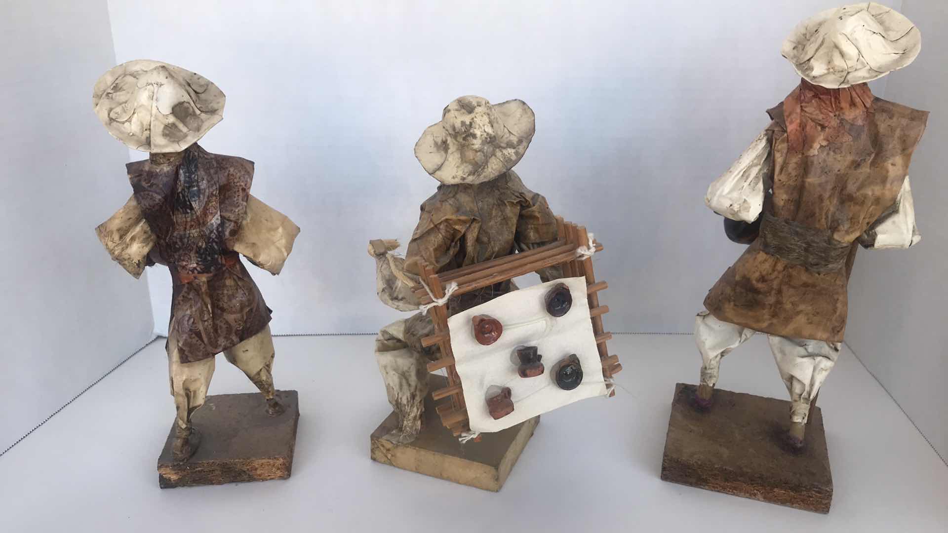 Photo 1 of DON QUIXOTE INSPIRED PAPER MACHE FIGURES, SET OF THREE, UP TO 12”” TALL