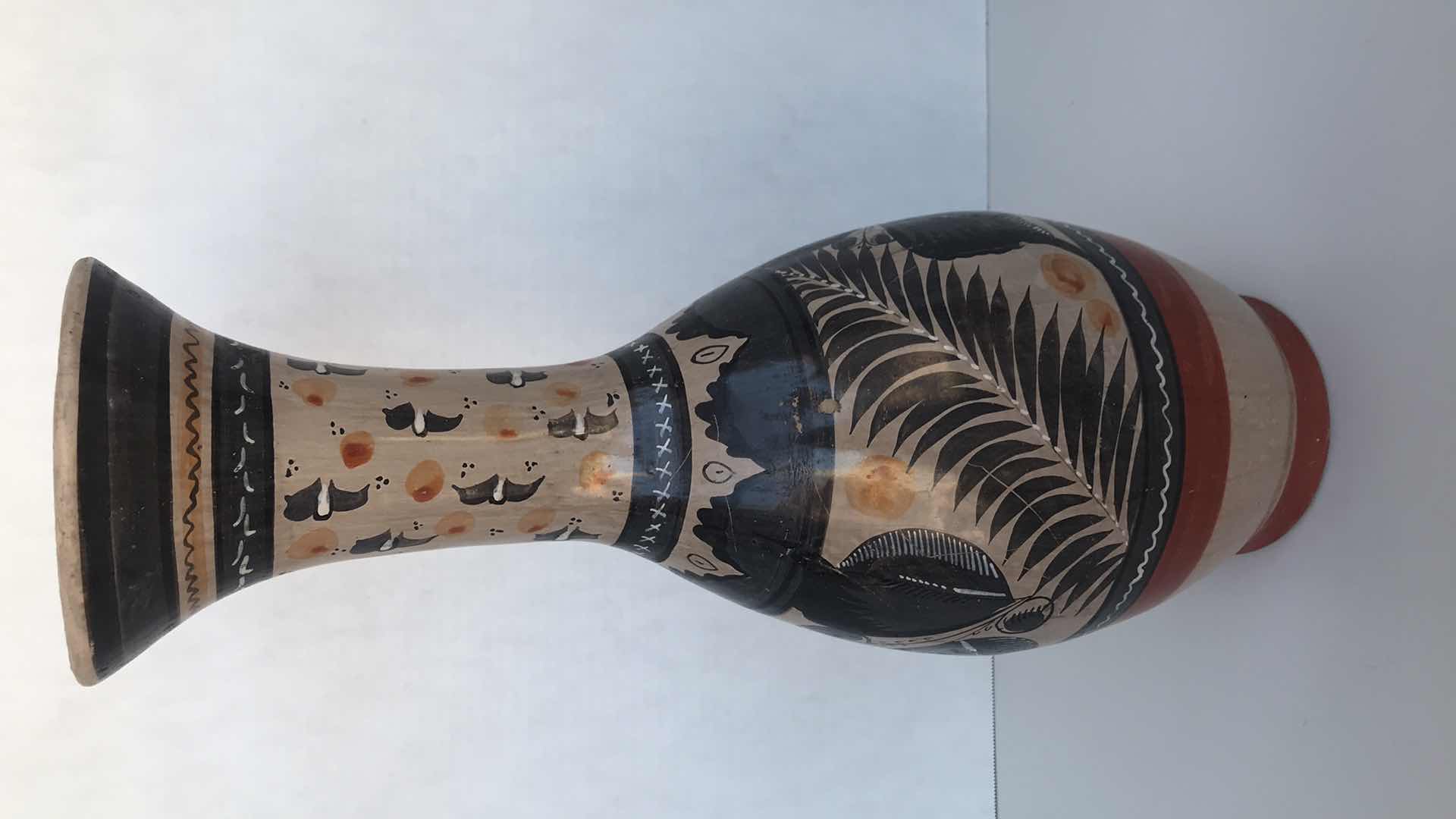 Photo 1 of 3 HAND PAINTED CERAMIC VASES 15”, 19”, AND 21” Ht