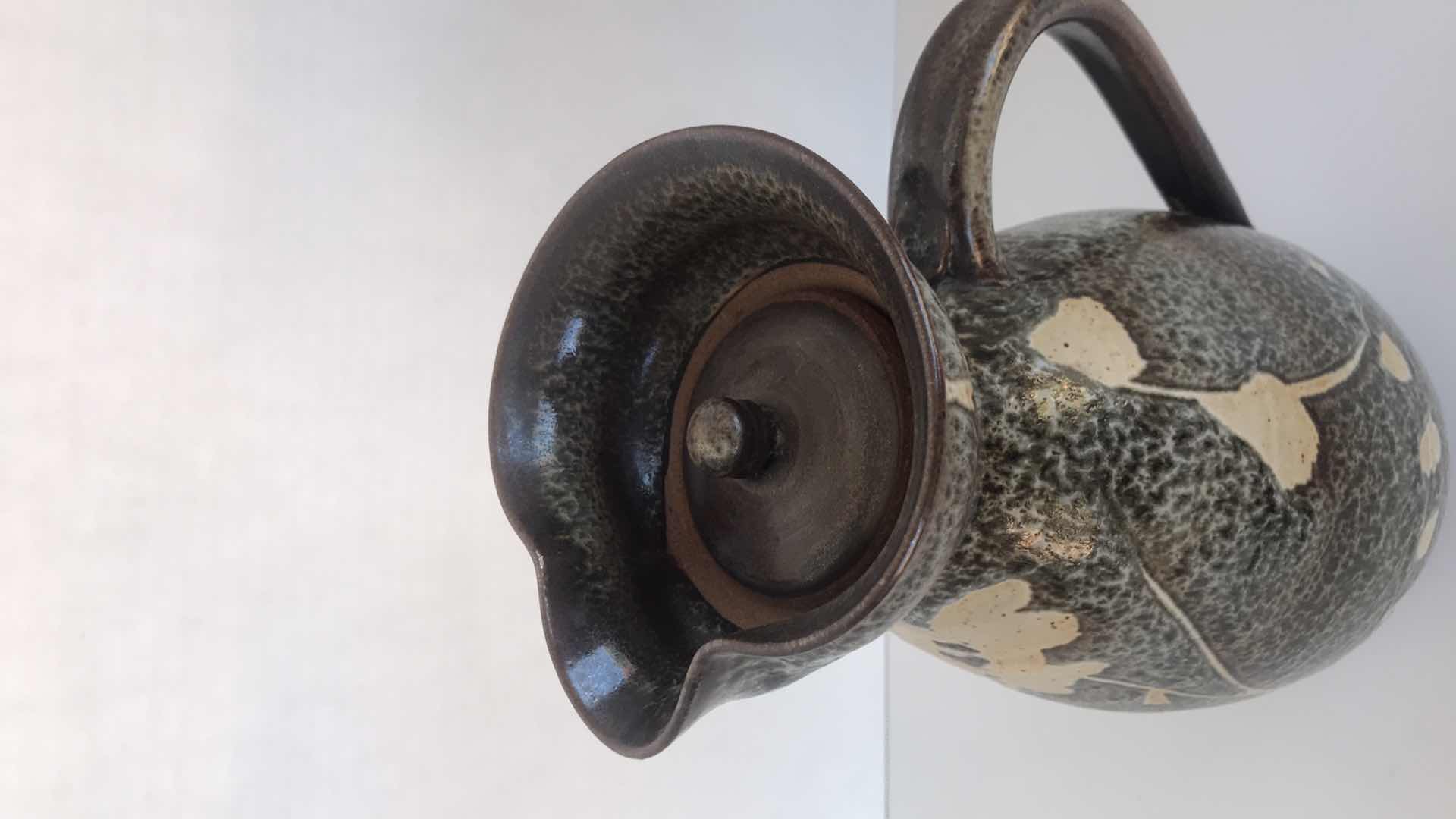 Photo 1 of CERAMIC PITCHER WITH LID, 13” TALL