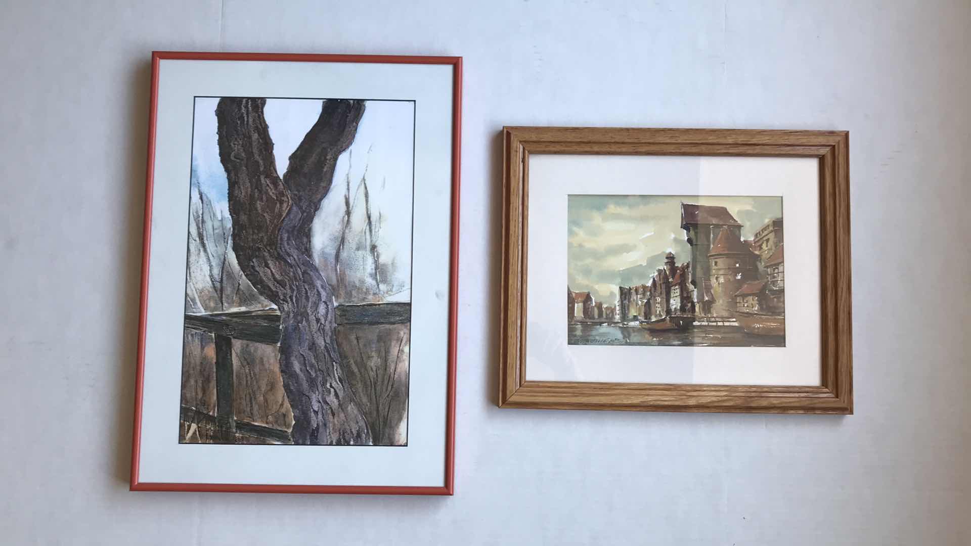 View 1 of 2 WATERCOLOR PRINTS, 20” x 14 1/2”, AND 13” x 16”