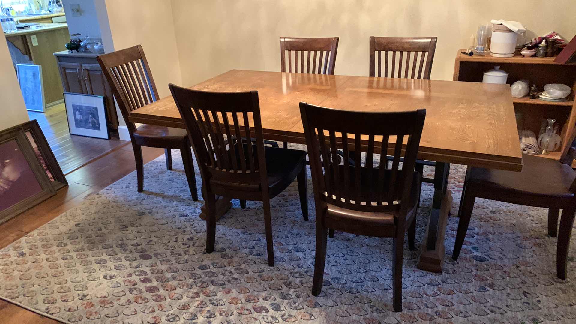 Photo 1 of DINING TABLE WITH 6 CHAIRS 74” X 34” H 30”