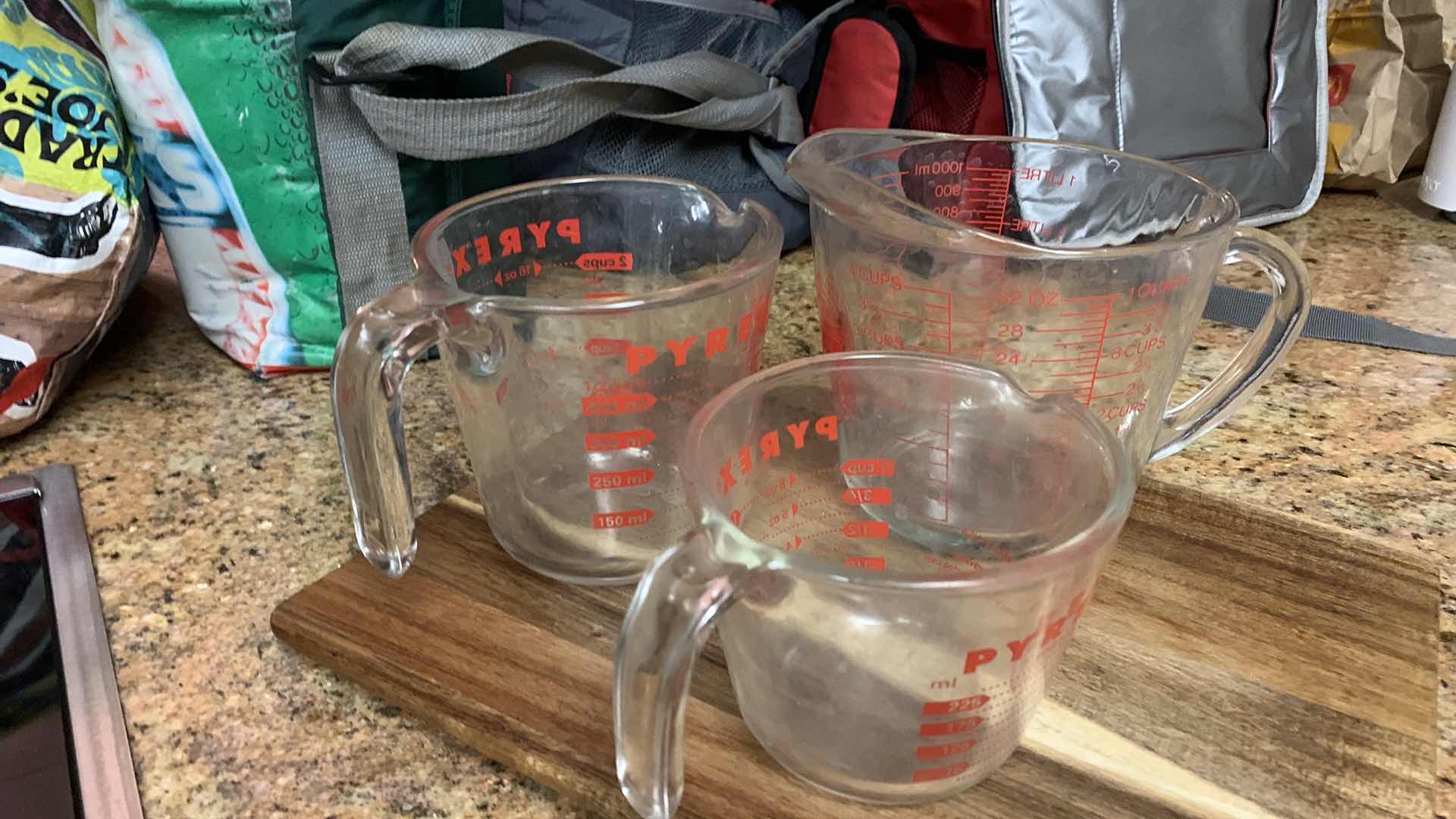 Photo 1 of 3 SIZES PYREX MEASURING CUPS