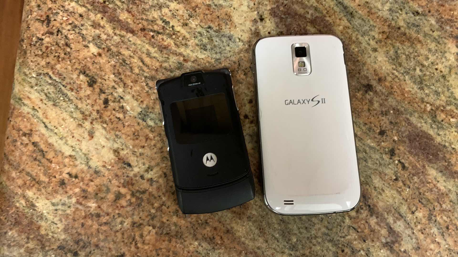 Photo 1 of CELLPHONES SAMSUNG GALSXY S2 AND A MOTOROLA FLIP