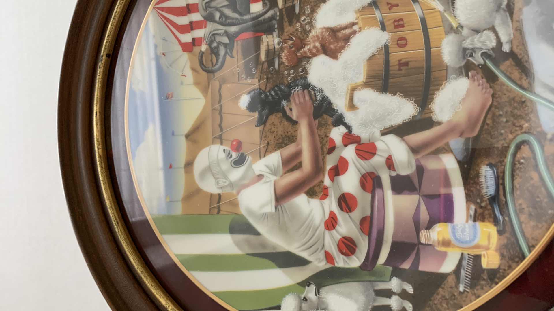 Photo 1 of “CLEANLINESS IS NEXT TO IMPOSSIBLE” RON LEE CARNIVAL OF CLOWNS LIMITED EDITION PLATE 13” CIRCUMFERENCE