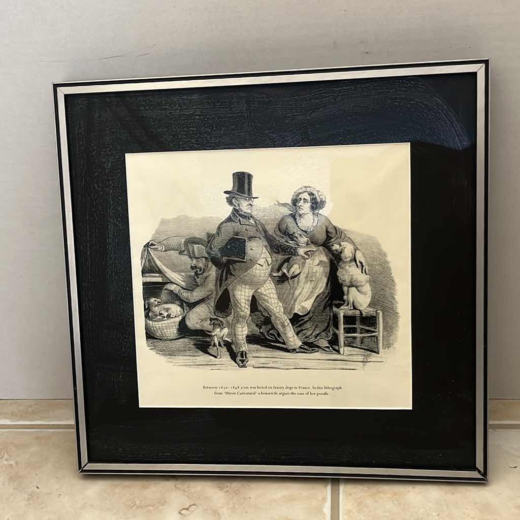 Photo 1 of LITHOGRAPH, FRANCE TAX LEVIED ON LUXURY DOGS IN 1824 -1848, 12”X12”