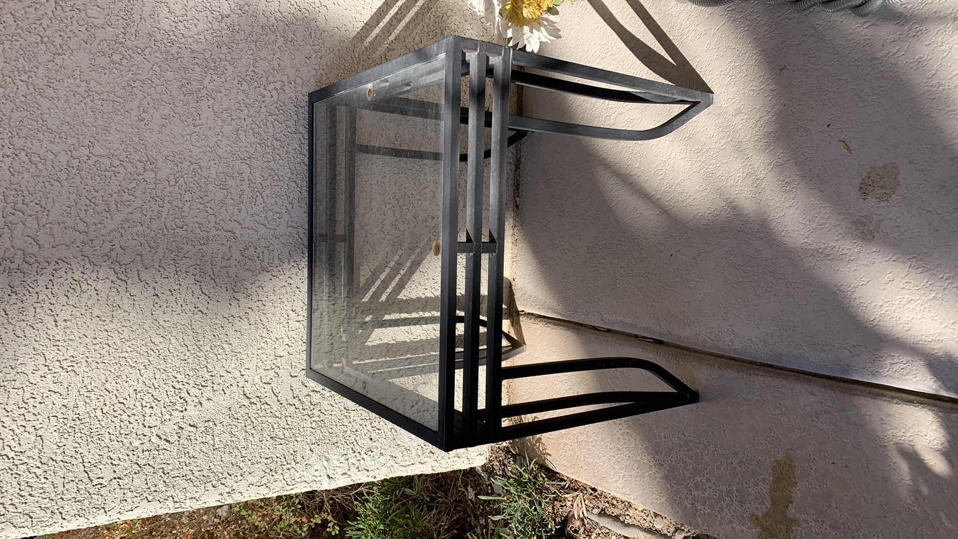 Photo 1 of METAL AND GLASS PATIO END TABLE 31” X 21” H 21”