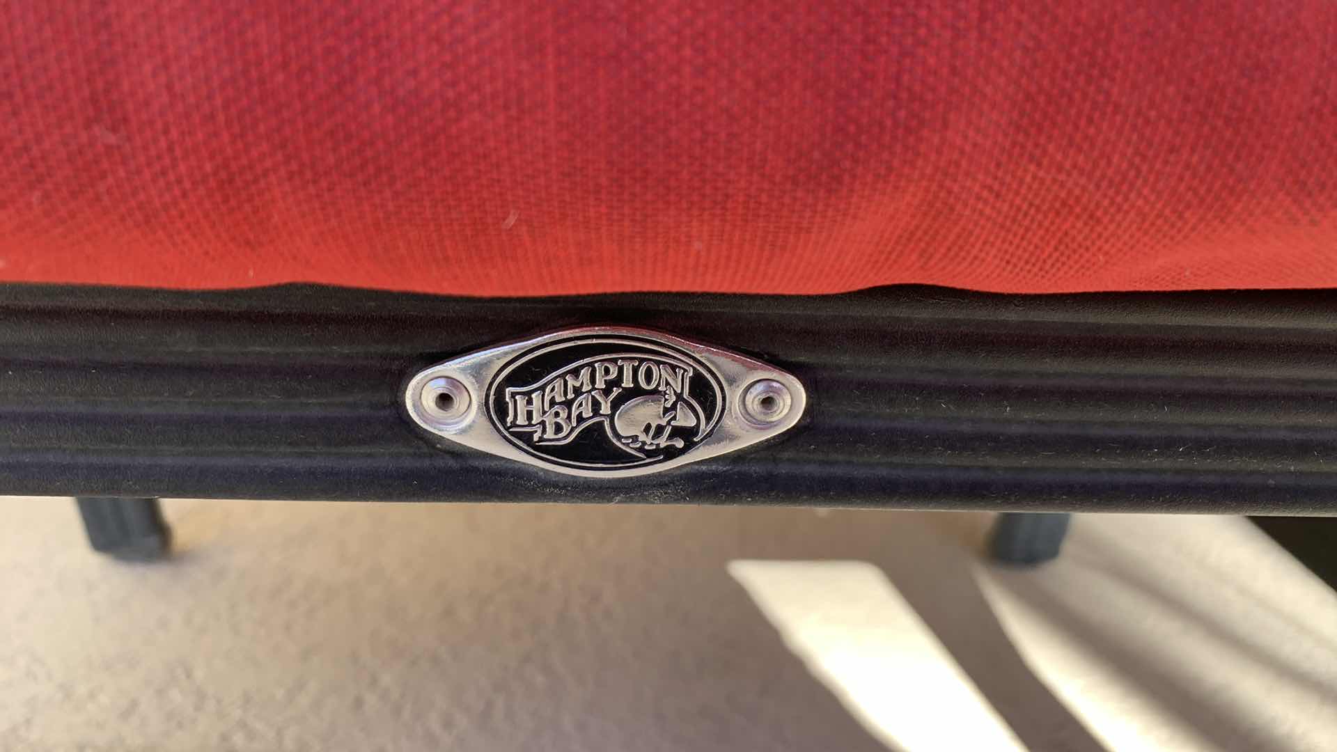 Photo 1 of HAMPTON BAY METAL AND RATTAN HIGH BACK PATIO CHAIR WITH MATCHING OTTOMAN