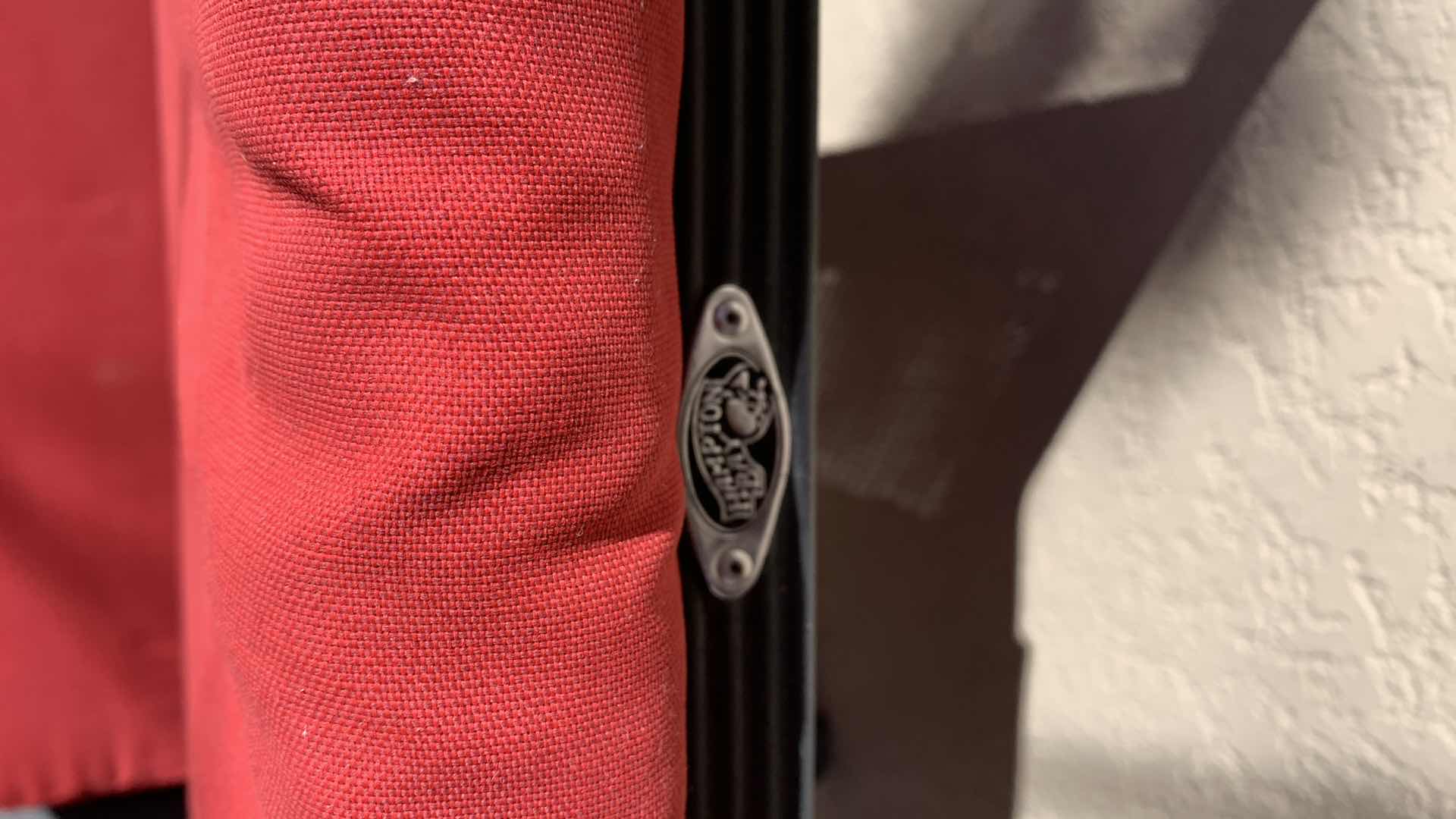 Photo 1 of HAMPTON BAY METAL AND RATTAN HIGH BACK PATIO CHAIR WITH MATCHING OTTOMAN