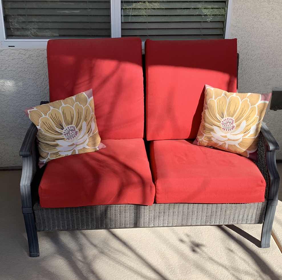 Photo 1 of HAMPTON BAY METAL AND RATTAN LOVE SEAT