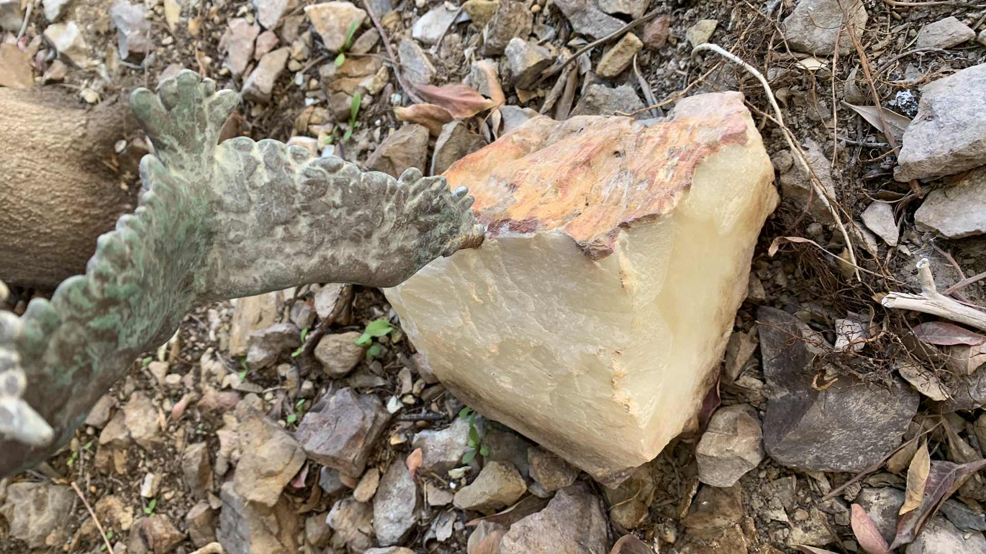 Photo 1 of BRASS AND STONE SCULPTURE 31” TALL