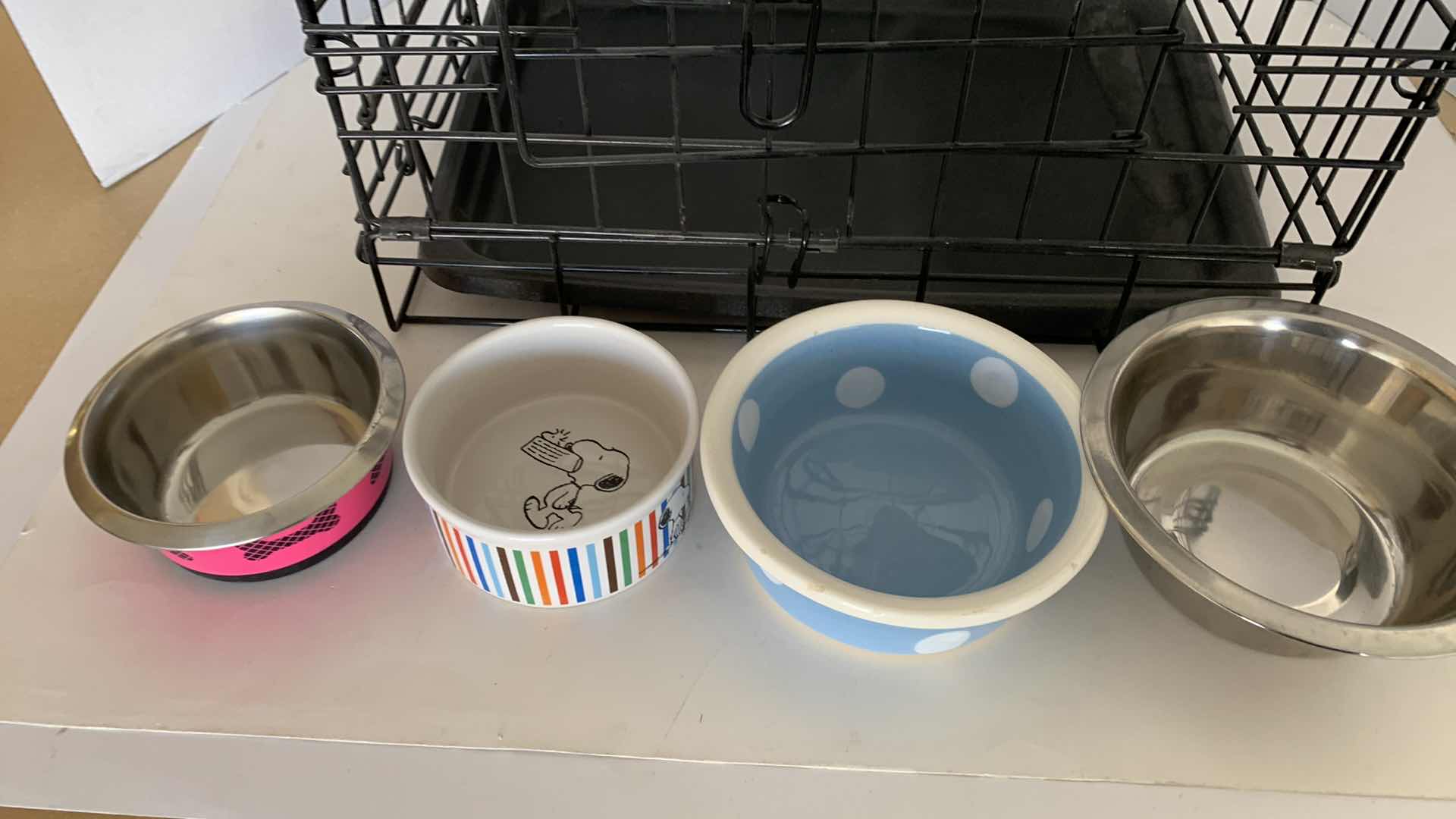 Photo 1 of DOG CAGE 17” X 12” H 14”, BOWLS AND A BATHROOM SET