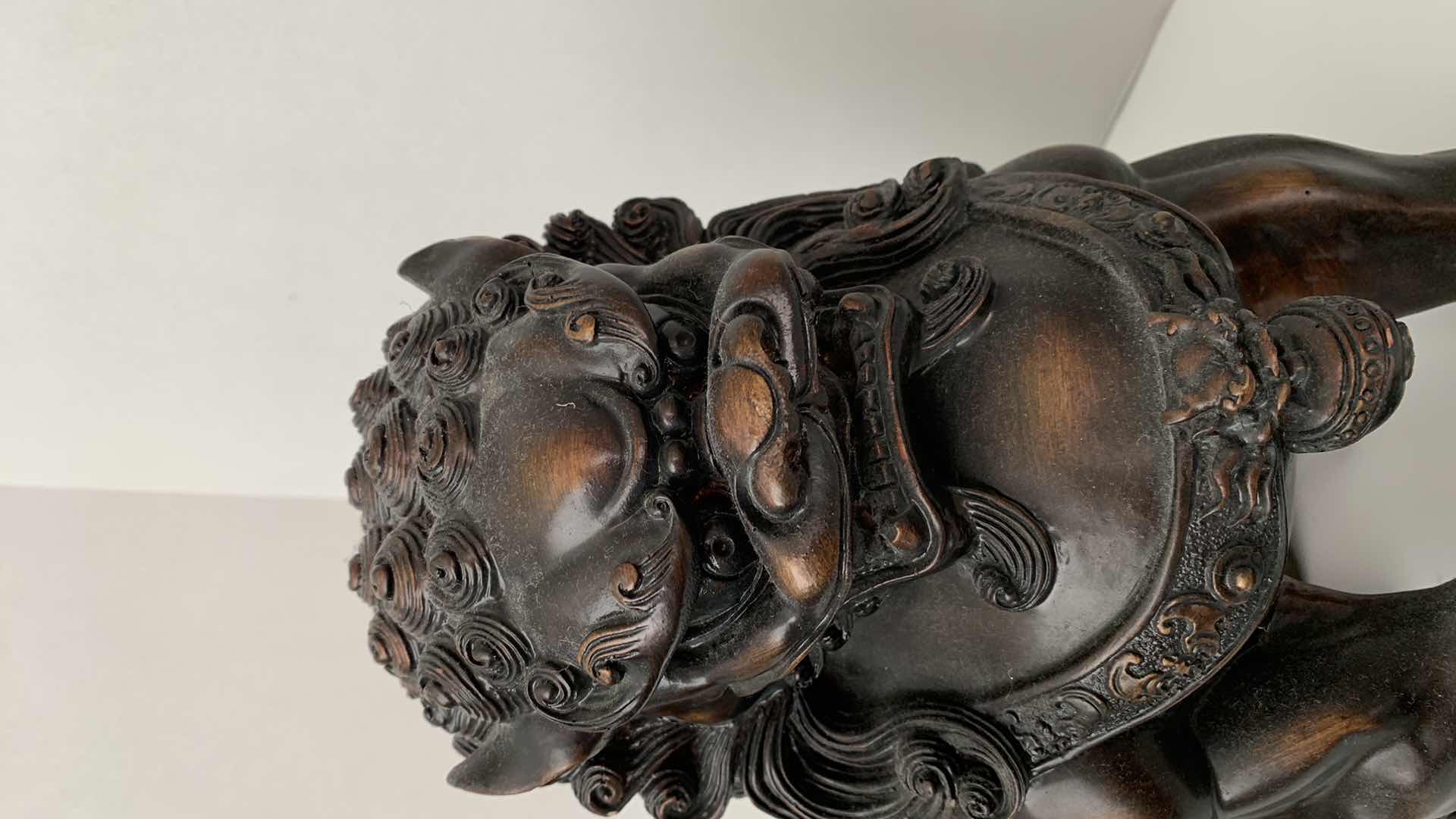 Photo 1 of CHINESE RESIN GUARDIAN FU DOG 11” TALL