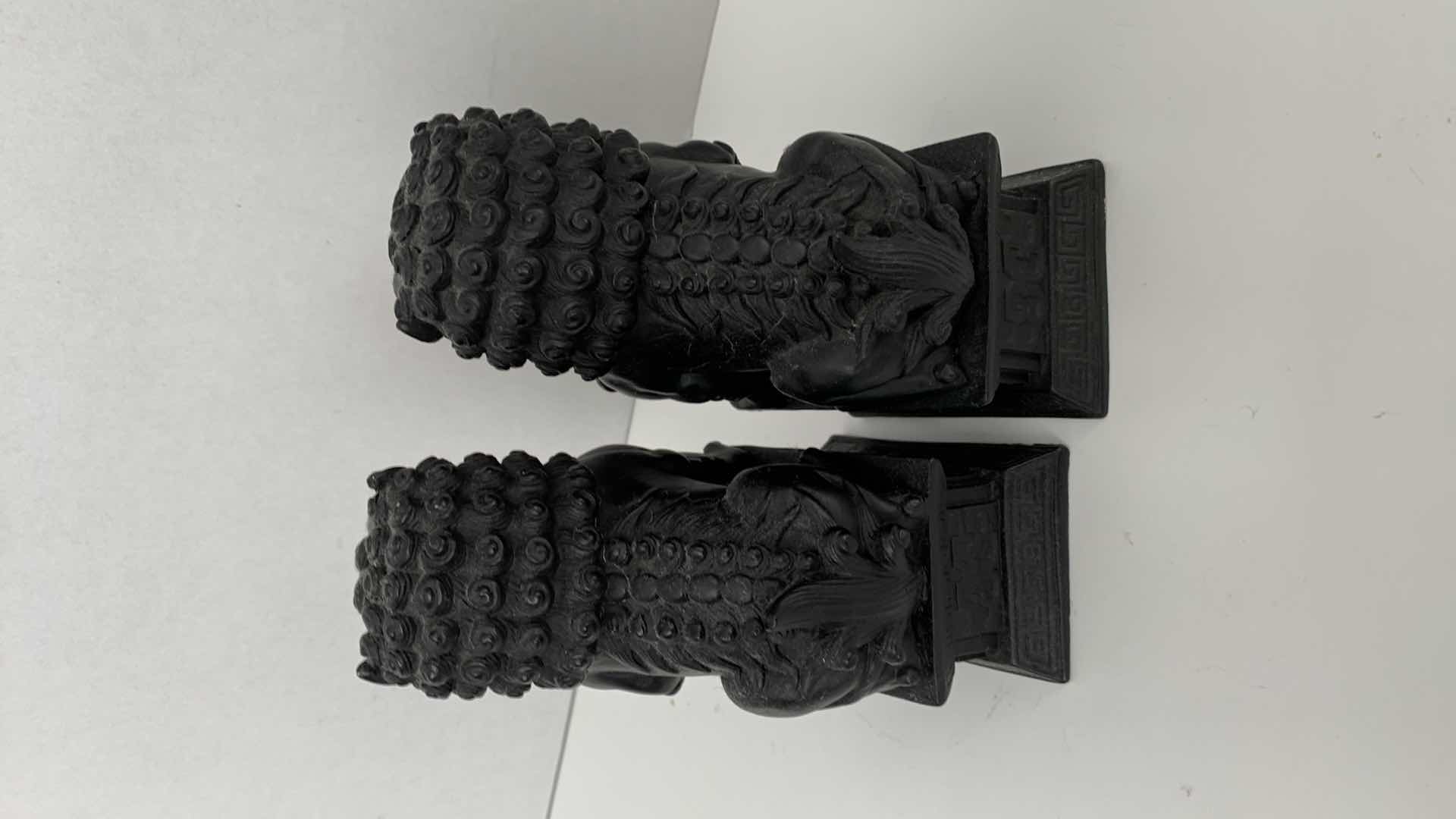 Photo 1 of 2-CHINESE RESIN GUARDIAN FU DOGS 7” TALL