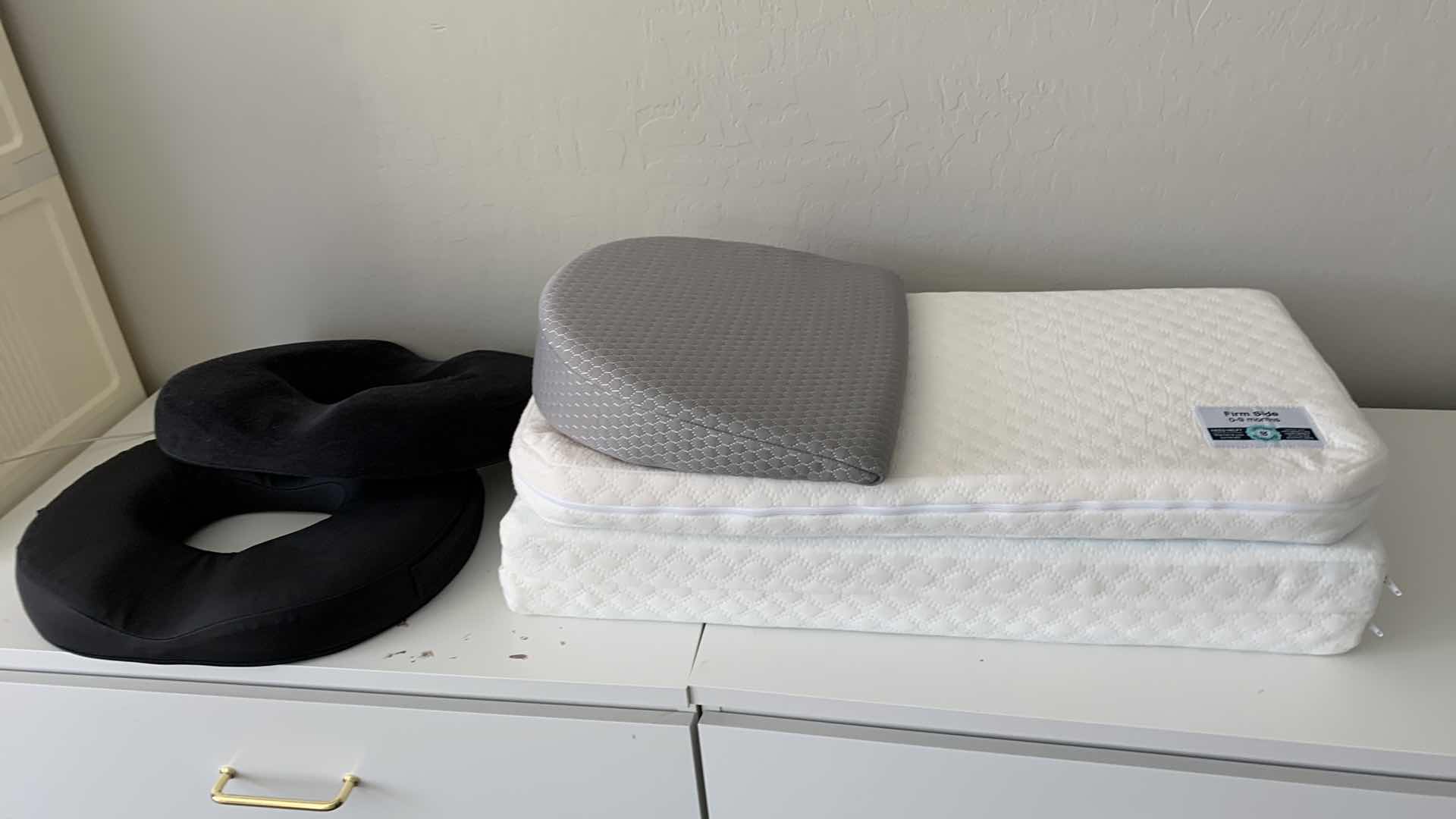Photo 1 of 4-SPECIALTY PILLOWS AND A BABY MATTRESS CUSHION