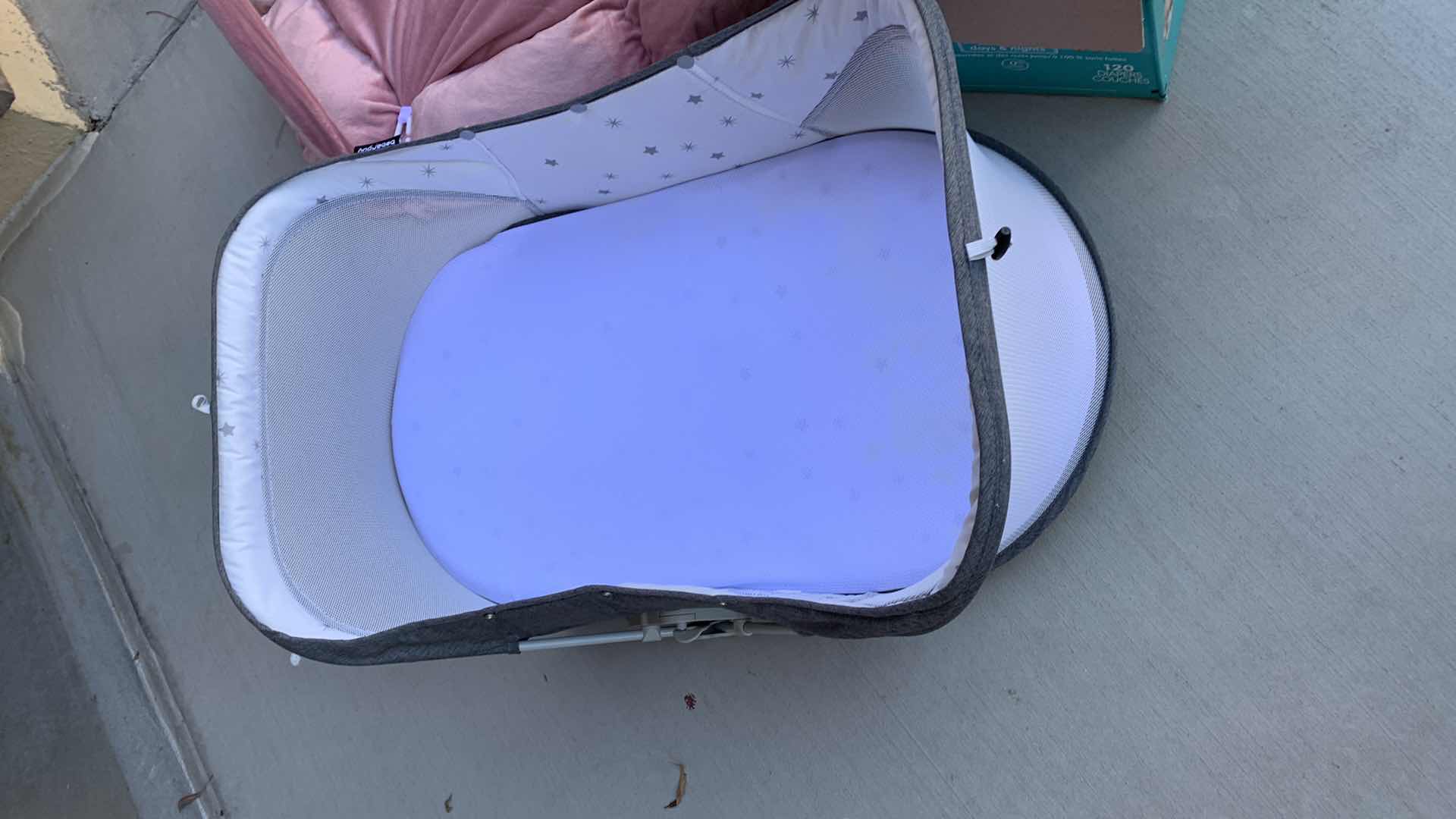 Photo 1 of BASSINET,DIAPERS AND A BABY PLAY LOUNGE