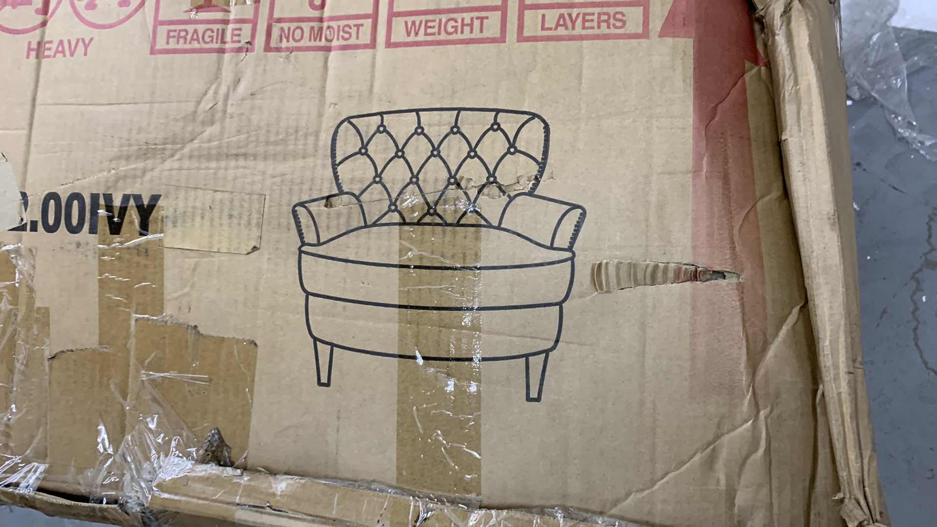 Photo 1 of ALFRED BUTTON TUFTED FABRIC CLUB CHAIR