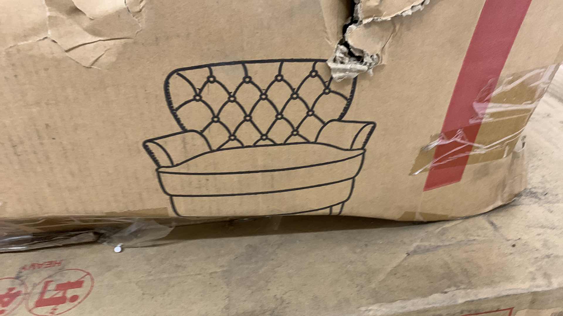 Photo 1 of ALFRED BUTTON TUFTED FABRIC CLUB CHAIR 