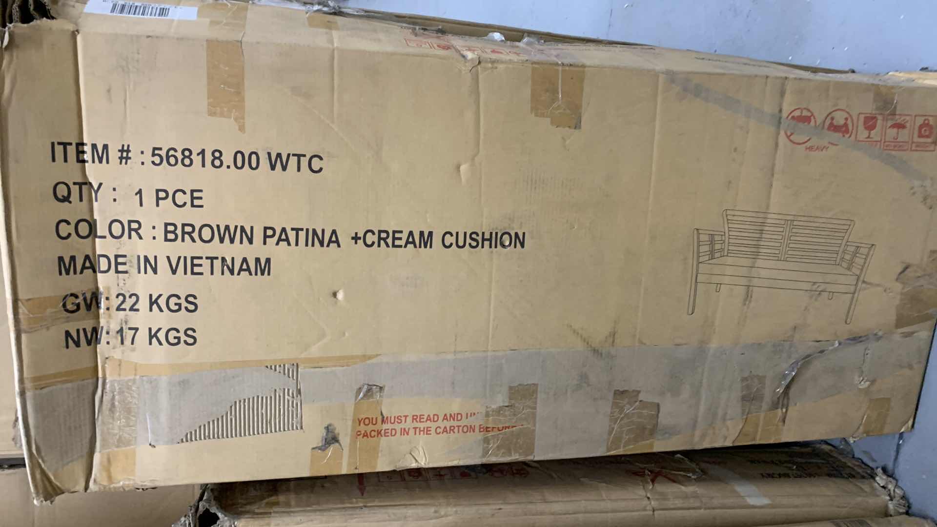 Photo 1 of LOUIS OUTDOOR MODERN ACACIA WOOD LOVE SEAT WITH CUSHIONS