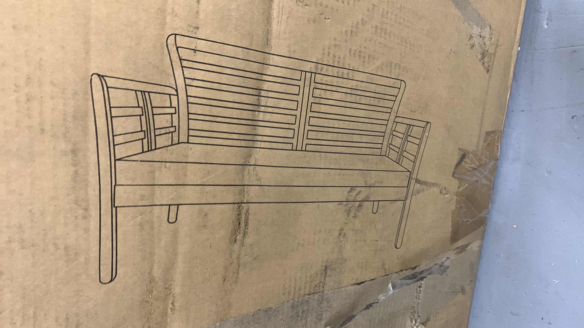 Photo 1 of LOUIS OUTDOOR MODERN ACACIA WOOD LOVE SEAT WITH CUSHIONS