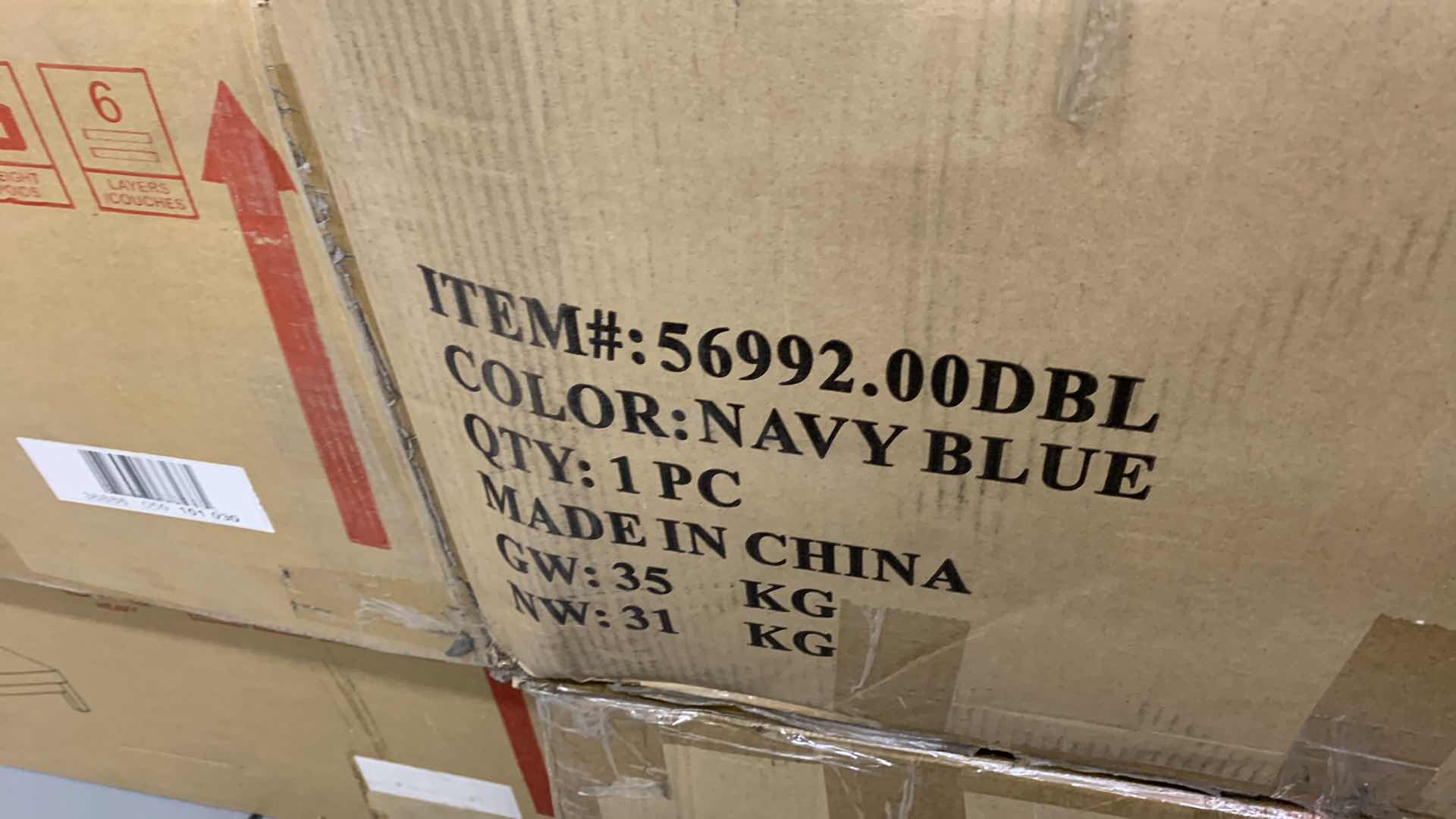 Photo 1 of ELIZABETH CONTEMPORARY TUFTED FABRIC RECLINER IN NAVY BLUE