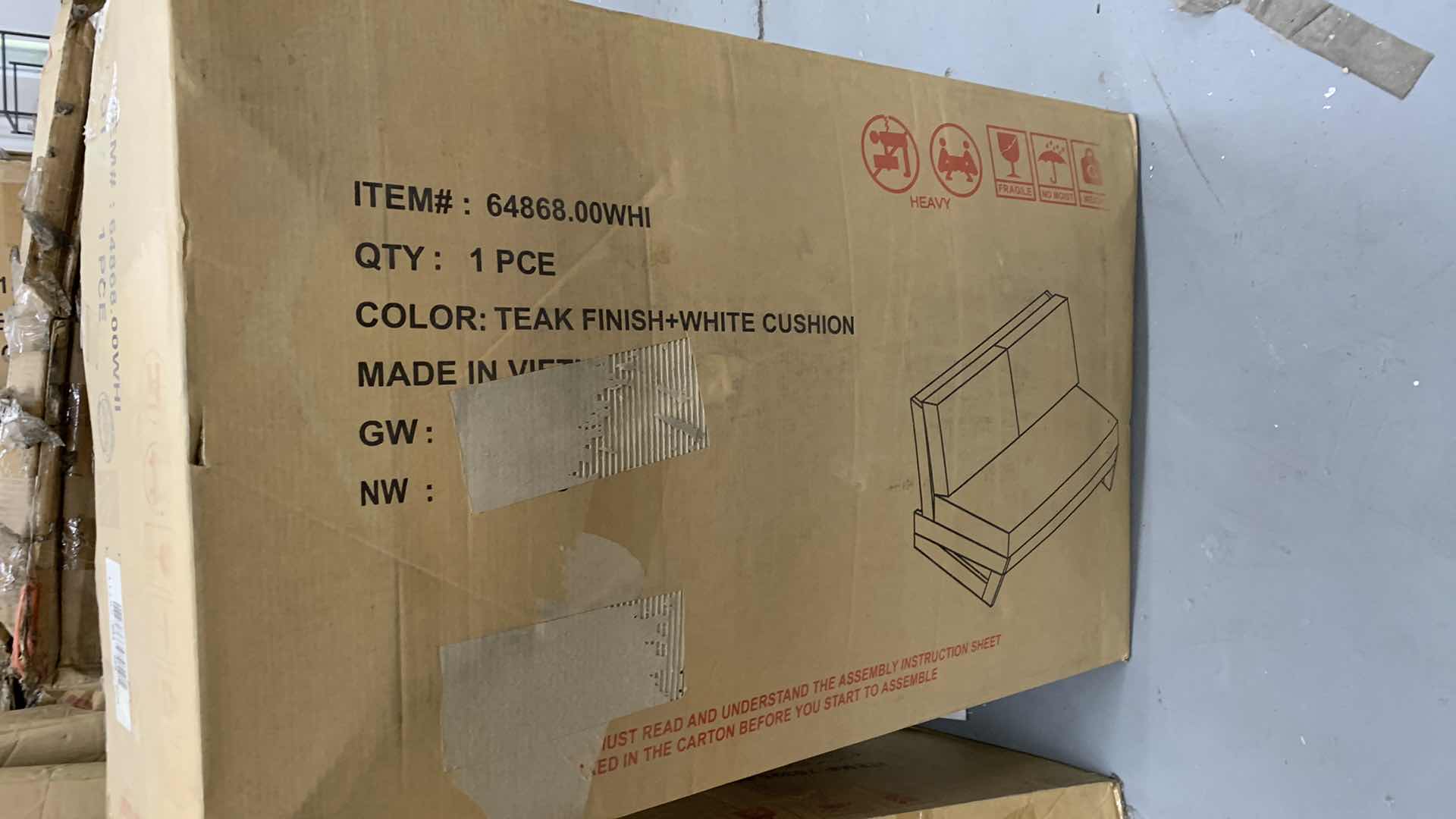 Photo 1 of EMMA OUTDOOR ACACIA WOOD LOVESEAT WITH CUSHIONS 