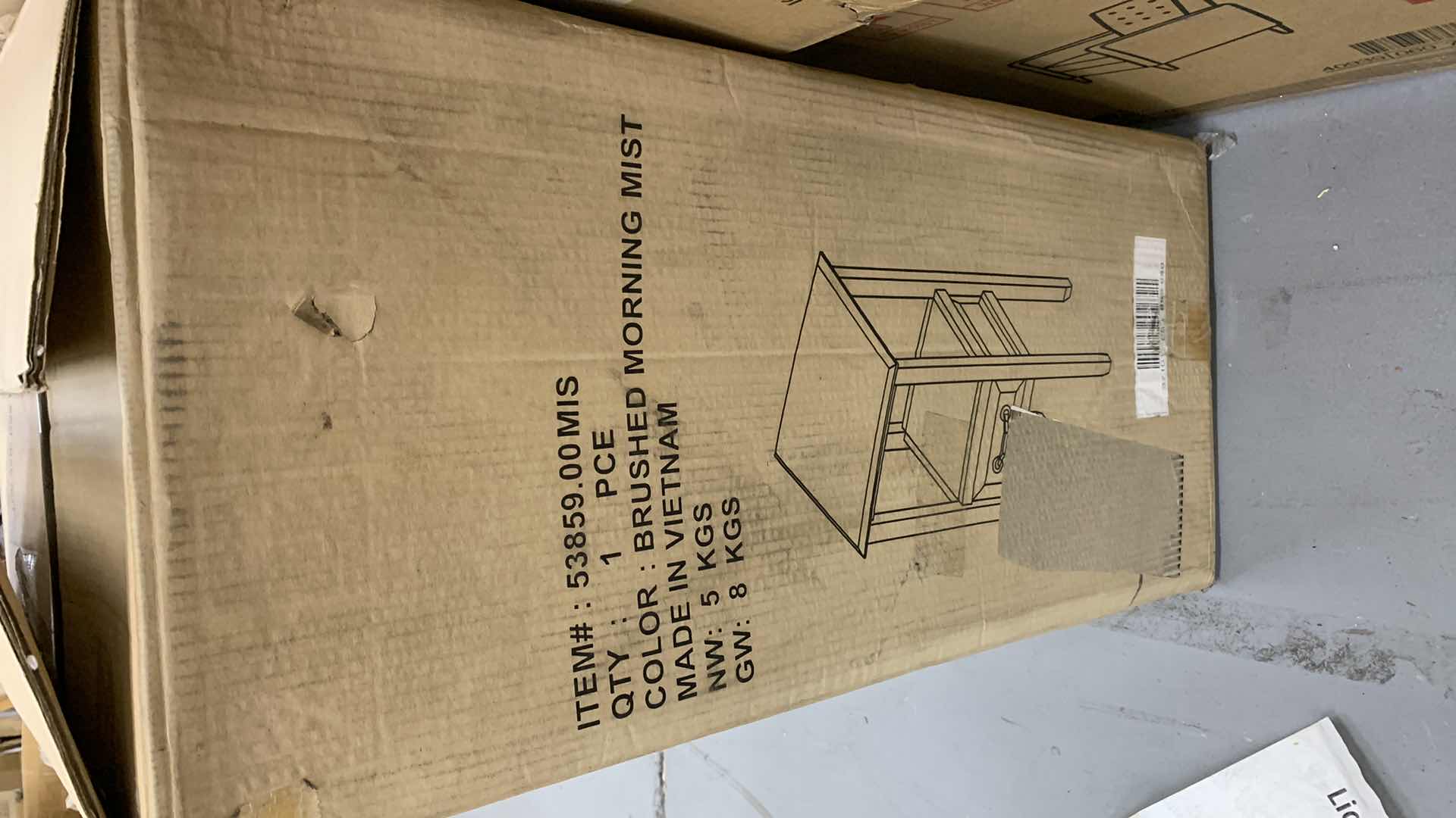 Photo 1 of DECLAN CONTEMPORARY ACACIA WOOD ACCENT TABLE WITH DRAWER, MORNING MIST BEIGE