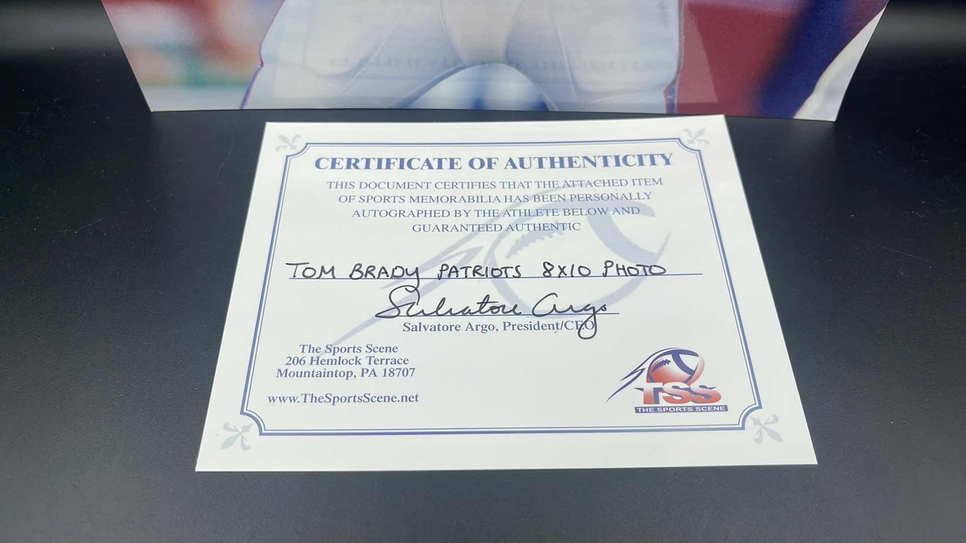 Photo 1 of TOM BRADY 8” X 10” AUTOGRAPHED PHOTO W COA