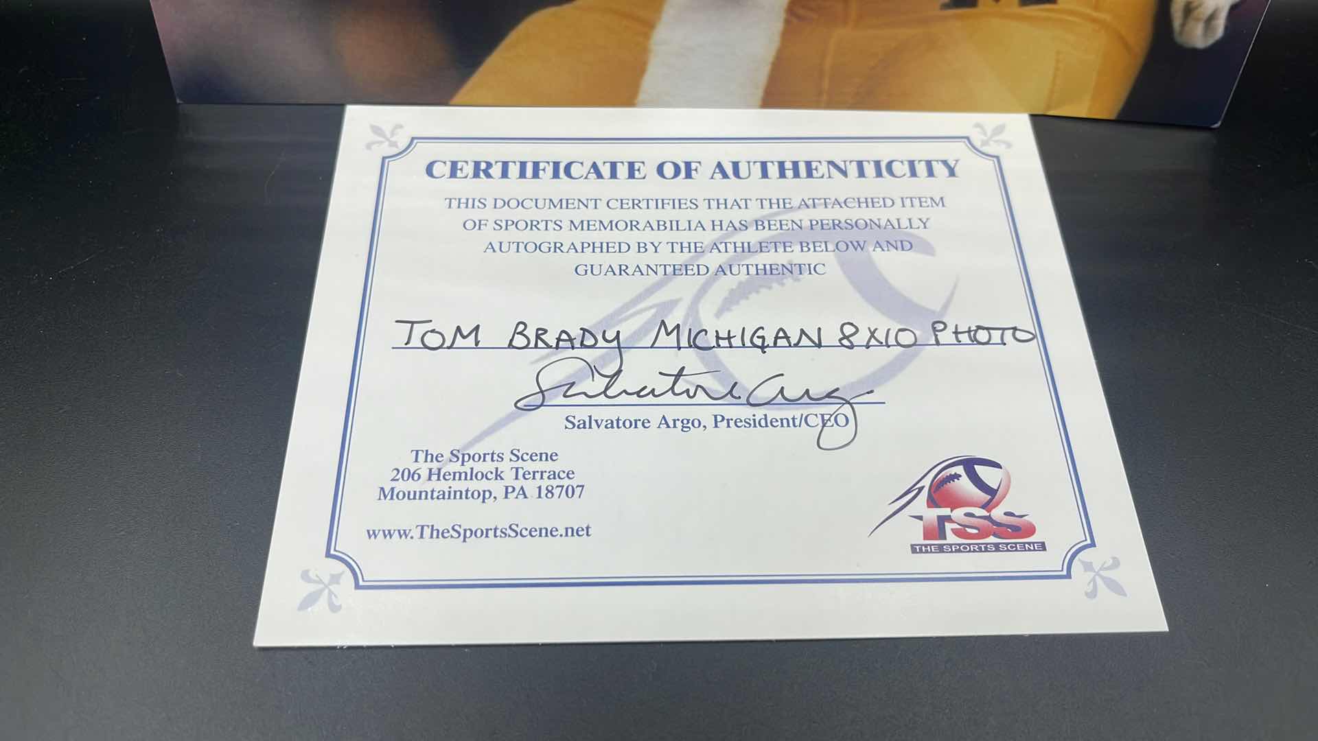 Photo 1 of TOM BRADY 8” X 10” AUTOGRAPHED PHOTO W COA