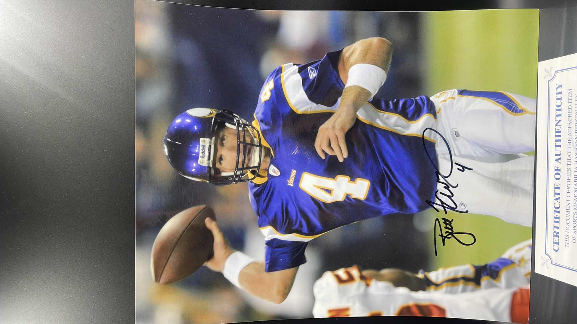 Photo 1 of BRETT FAVRE 8” X 10” AUTOGRAPHED PHOTO W COA