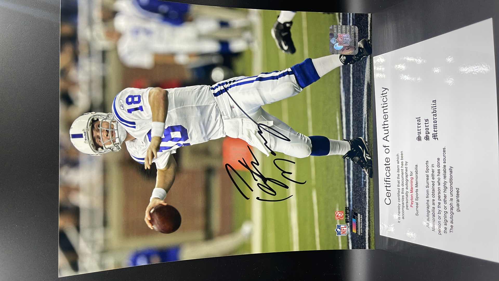 Photo 1 of PEYTON MANNING 8” X 10” AUTOGRAPHED PHOTO W COA