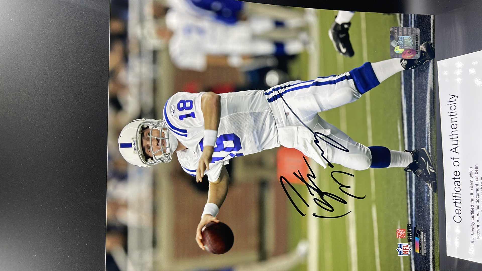 Photo 2 of PEYTON MANNING 8” X 10” AUTOGRAPHED PHOTO W COA