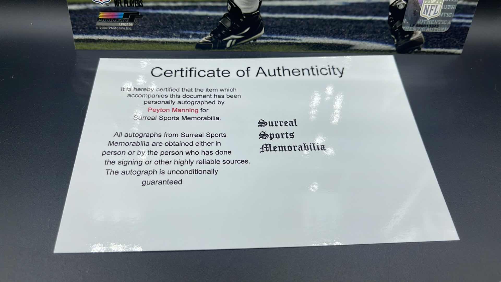 Photo 3 of PEYTON MANNING 8” X 10” AUTOGRAPHED PHOTO W COA