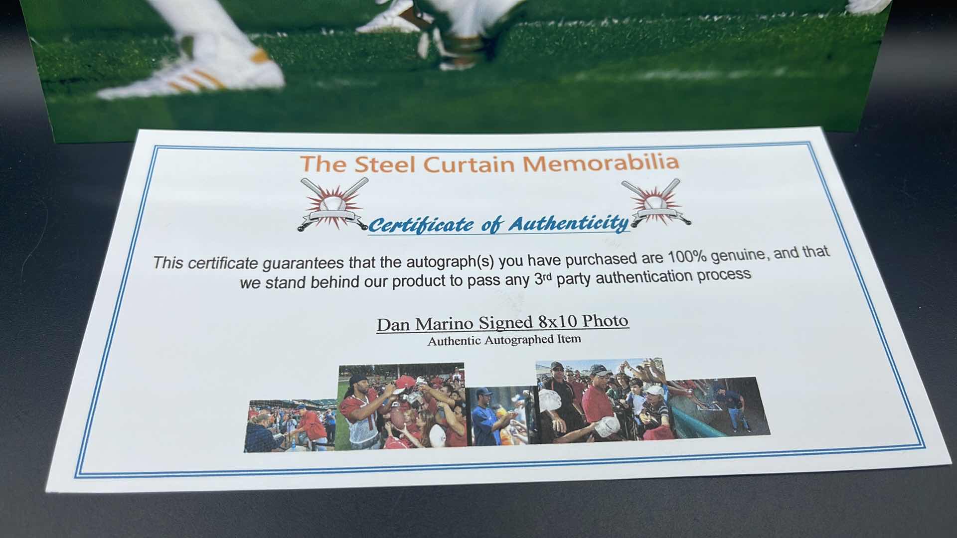 Photo 1 of DAN MARINO 8” X 10” AUTOGRAPHED PHOTO W COA