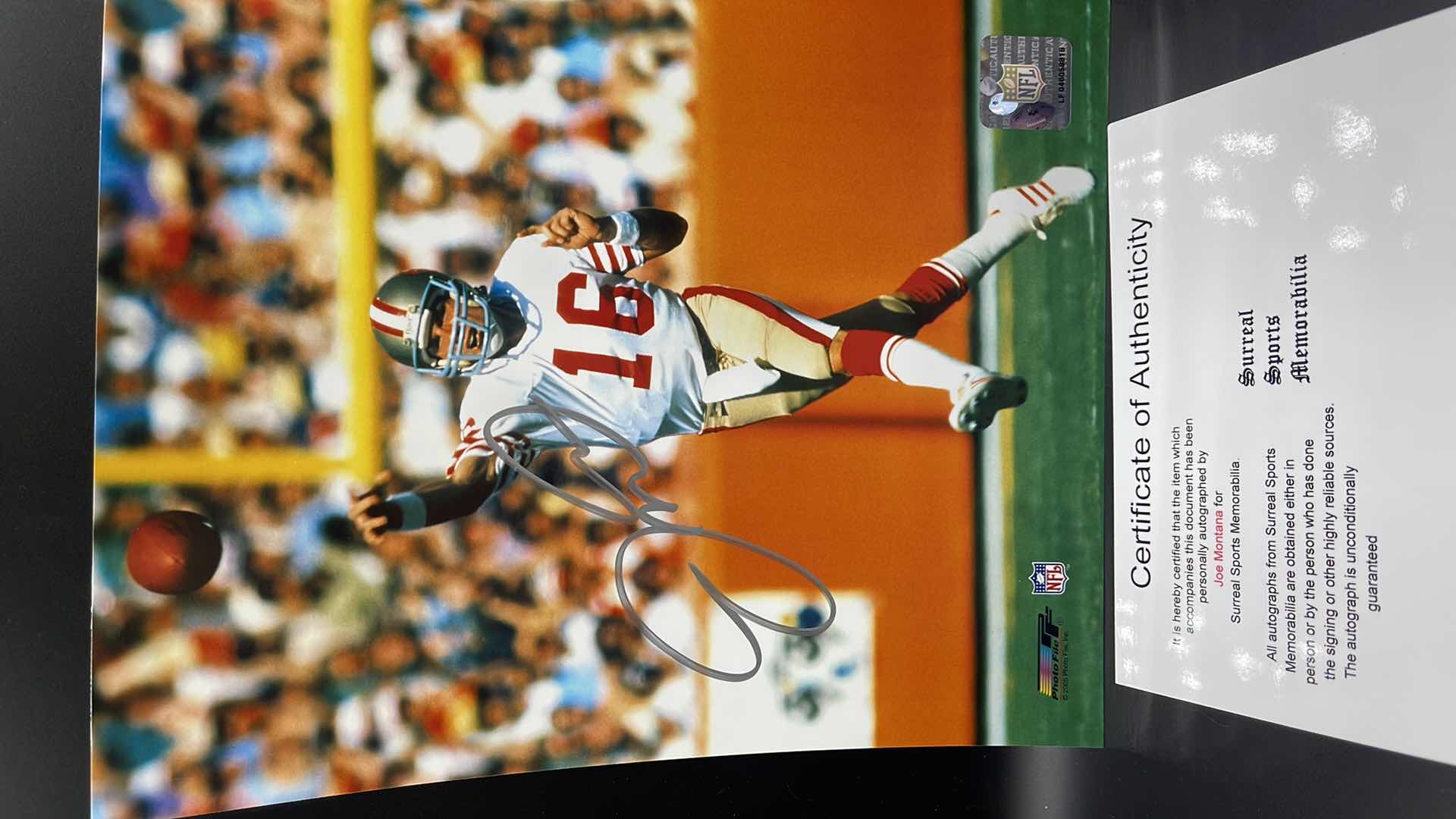 Photo 1 of JOE MONTANA 8” X 10” AUTOGRAPHED PHOTO W COA
