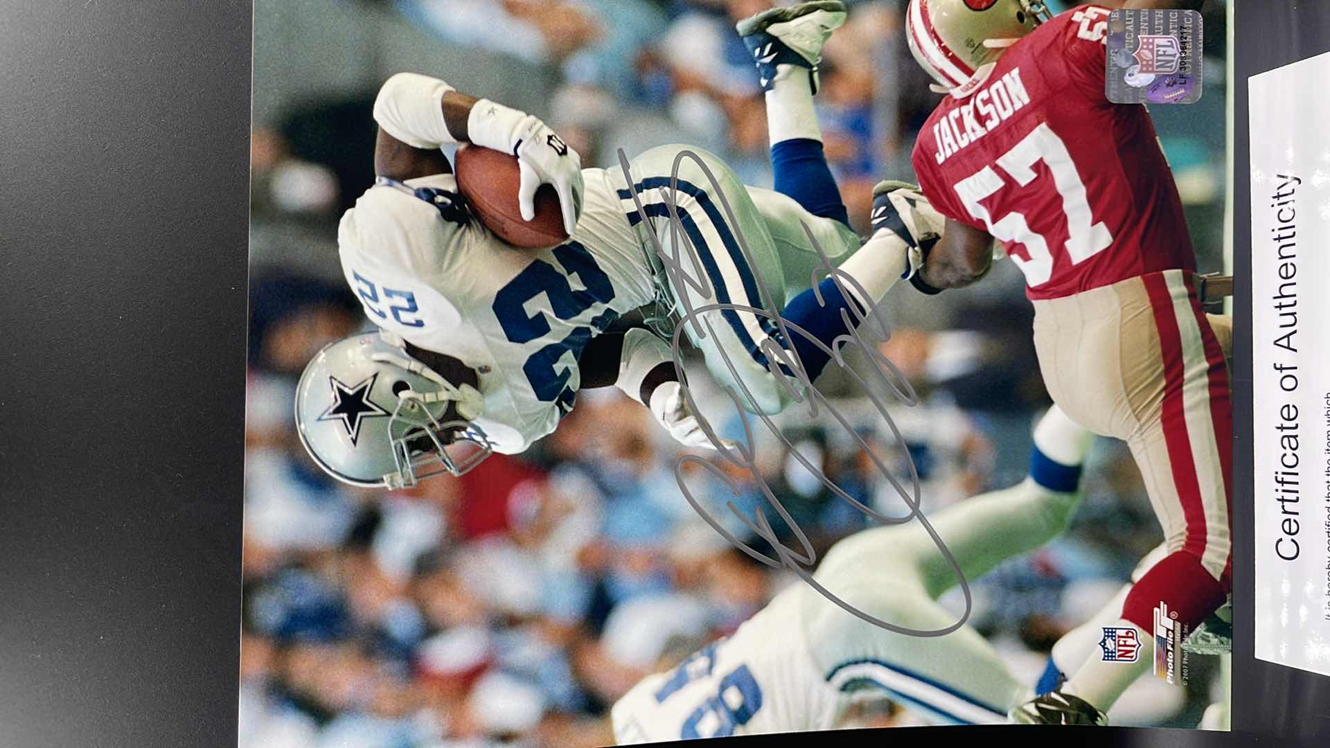 Photo 1 of EMMITT SMITH 8” X 10” AUTOGRAPHED PHOTO W COA