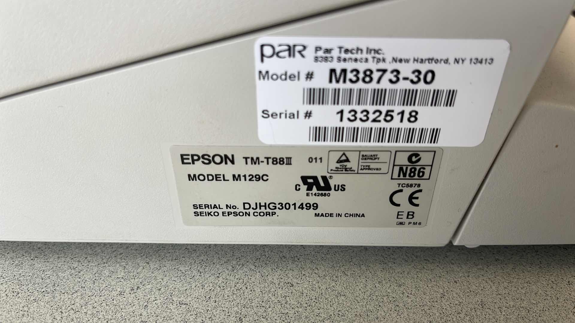 Photo 3 of EPSON TM-T8IV MONOCHROME SERIAL THERMAL RECEIPT PRINTER