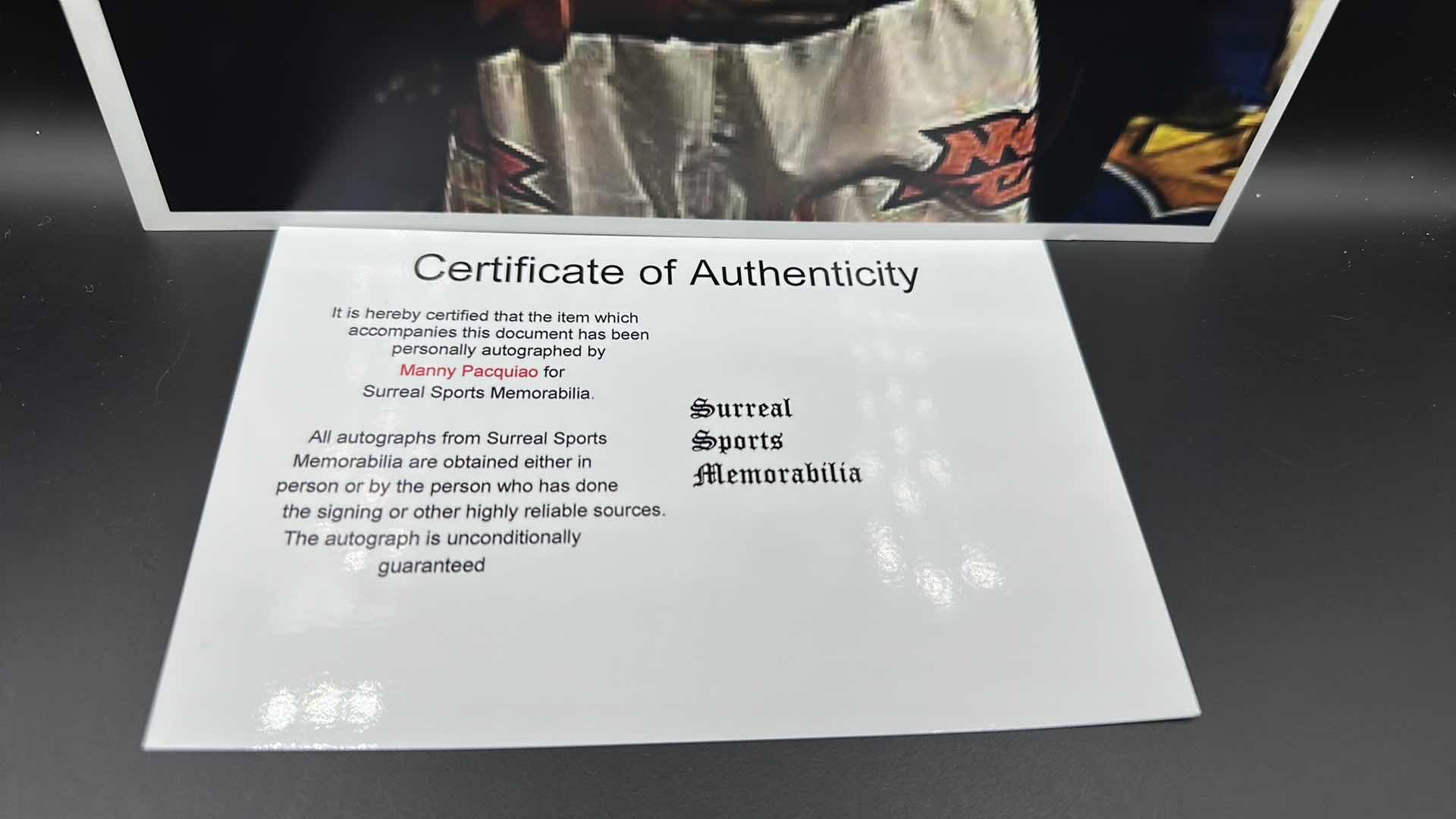 Photo 1 of MANNY PACQUIAO 8” X 10” AUTOGRAPHED PHOTO W COA