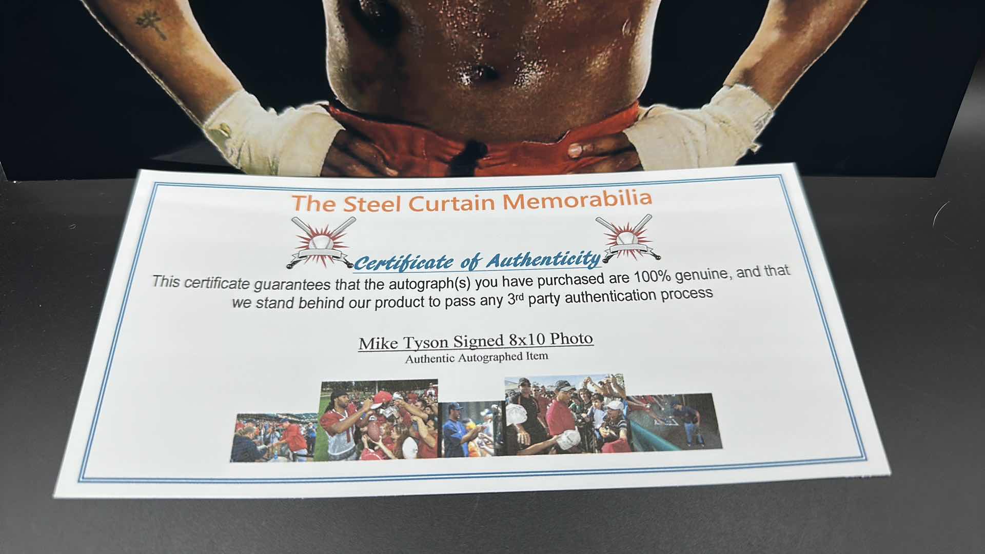 Photo 1 of MIKE TYSON 8” X 10” AUTOGRAPHED PHOTO W COA