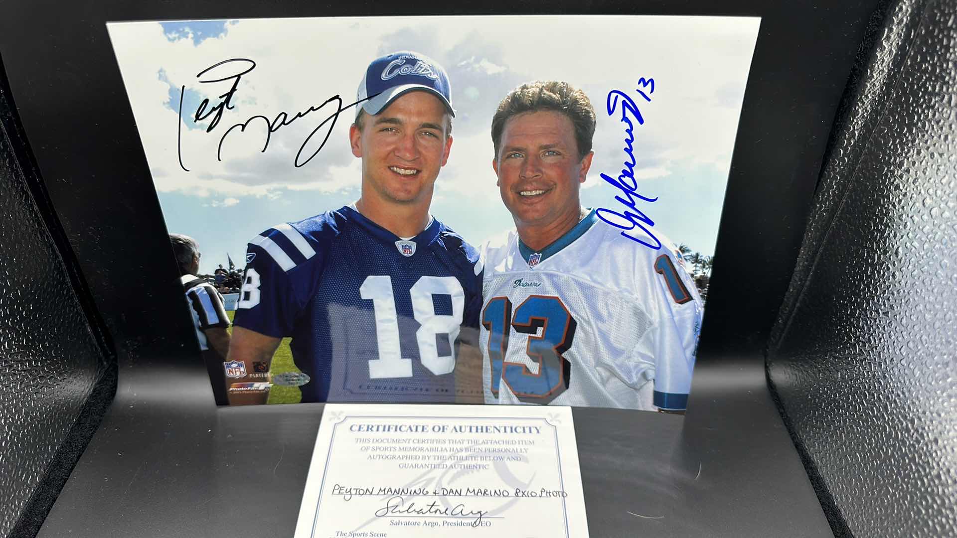 Photo 1 of PEYTON MANNING & DAN MARINO 8” X 10” AUTOGRAPHED PHOTO W COA