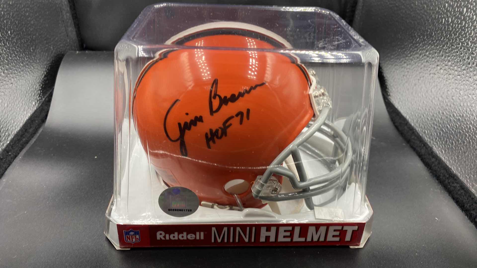 View 2 of RARE JIM BROWN HOF ‘71 AUTOGRAPHED MINI HELMET W COA
