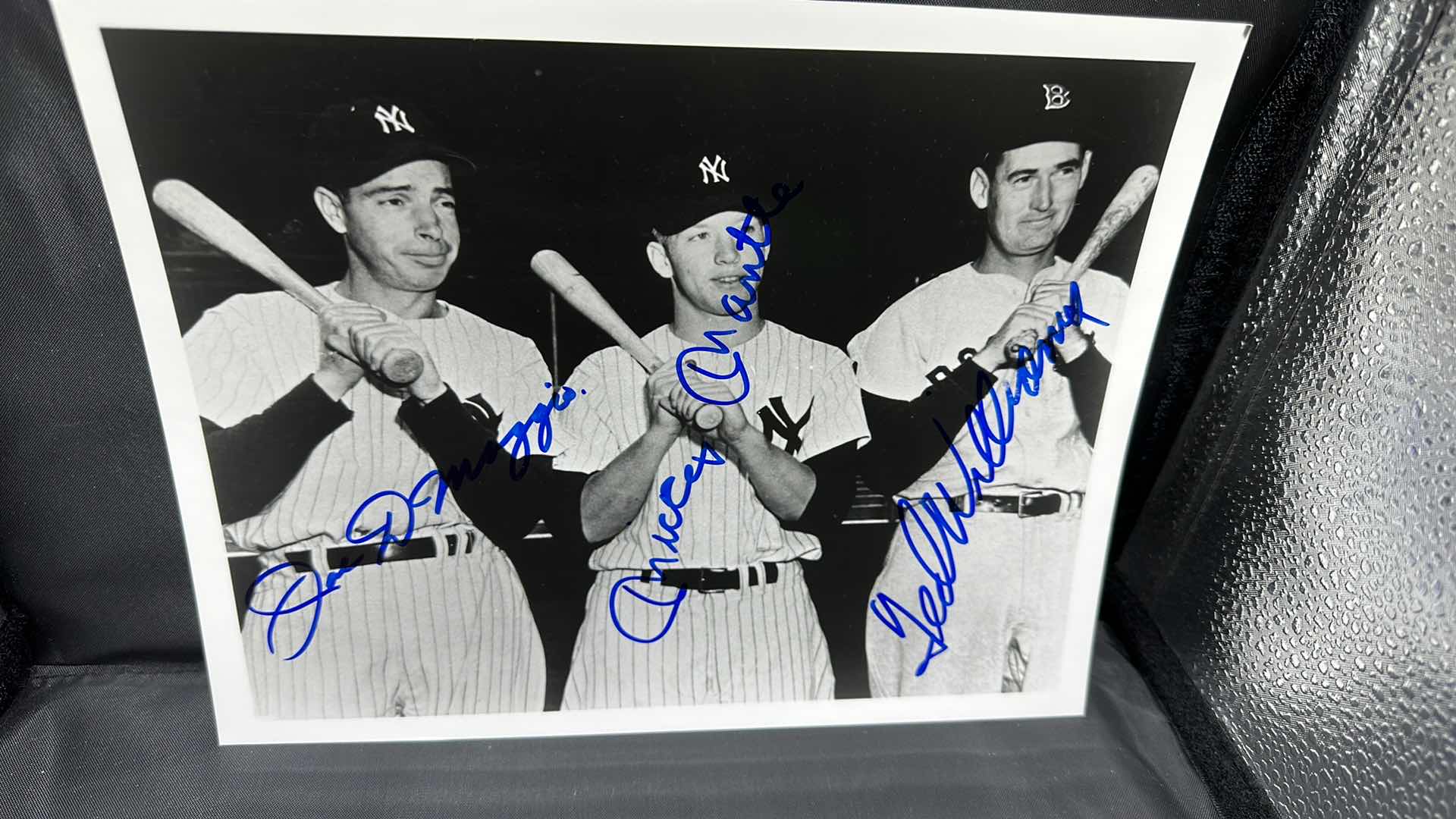 Photo 1 of RARE MICKEY MANTLE, TED WILLIAMS, & JOE DIMAGGIO 8”X10” AUTOGRAPHED PHOTO AUTHENTICITY VERIFIED BY SELLER