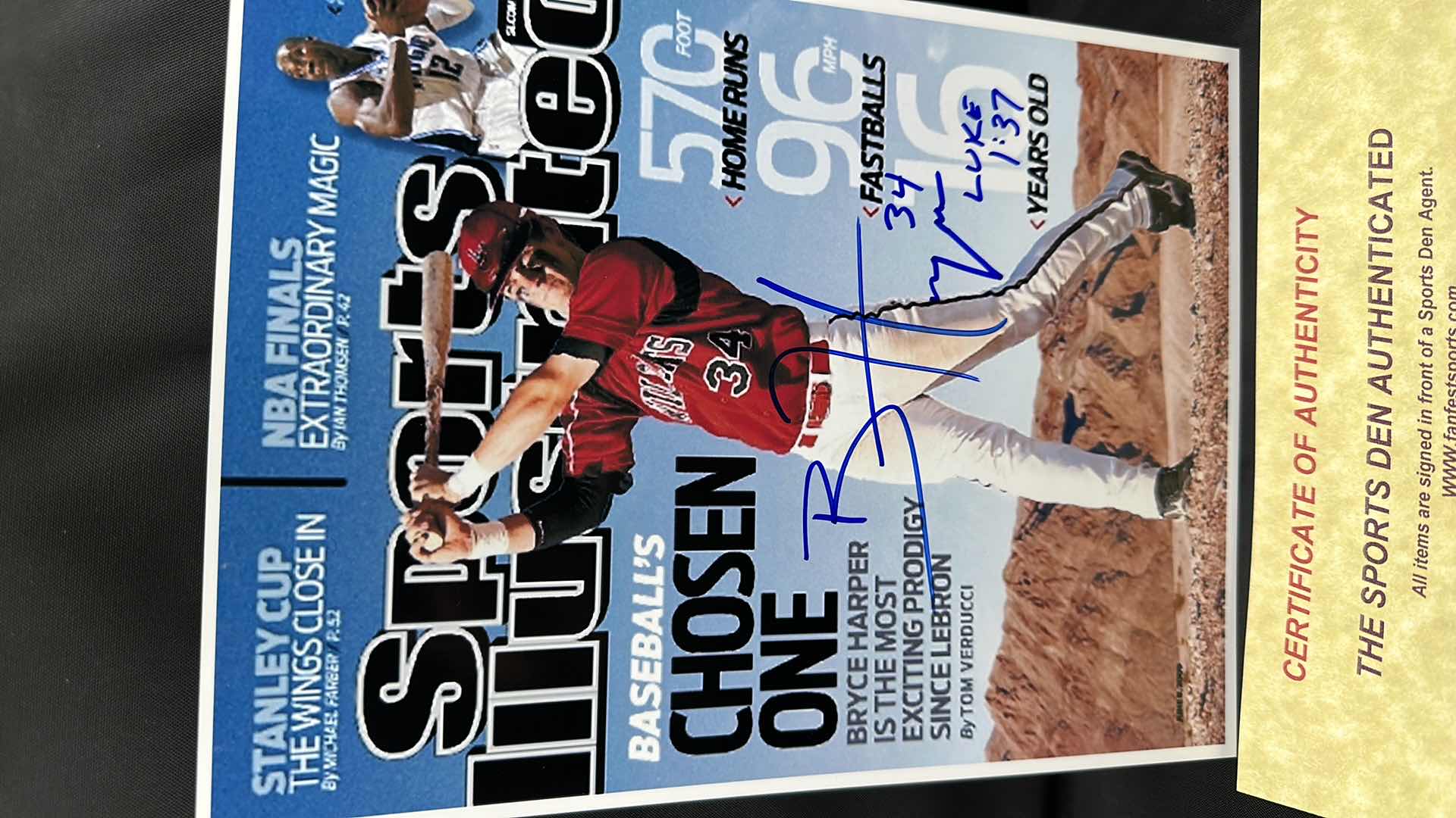 Photo 1 of BRYCE HARPER 8”X10” AUTOGRAPHED PHOTO W COA