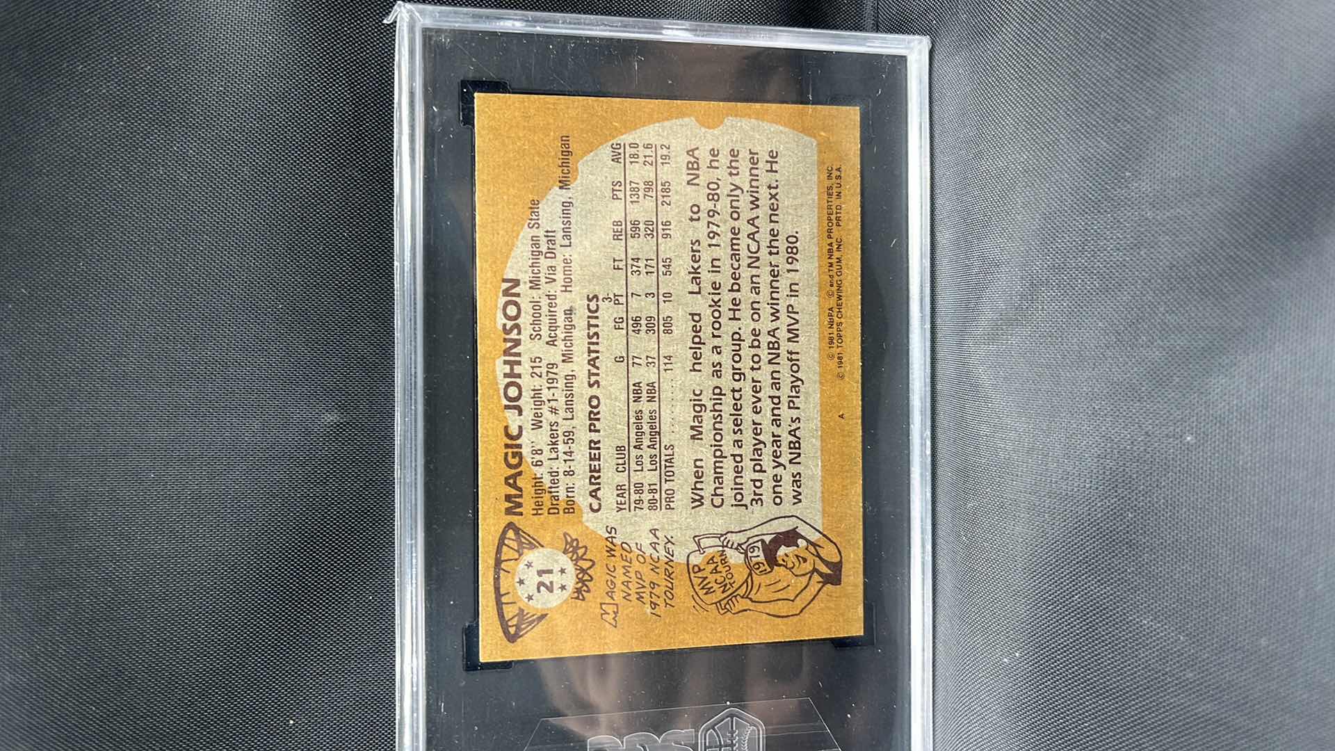 Photo 1 of 1981-82 MAGIC JOHNSON TOPPS 21 RATED 6.5