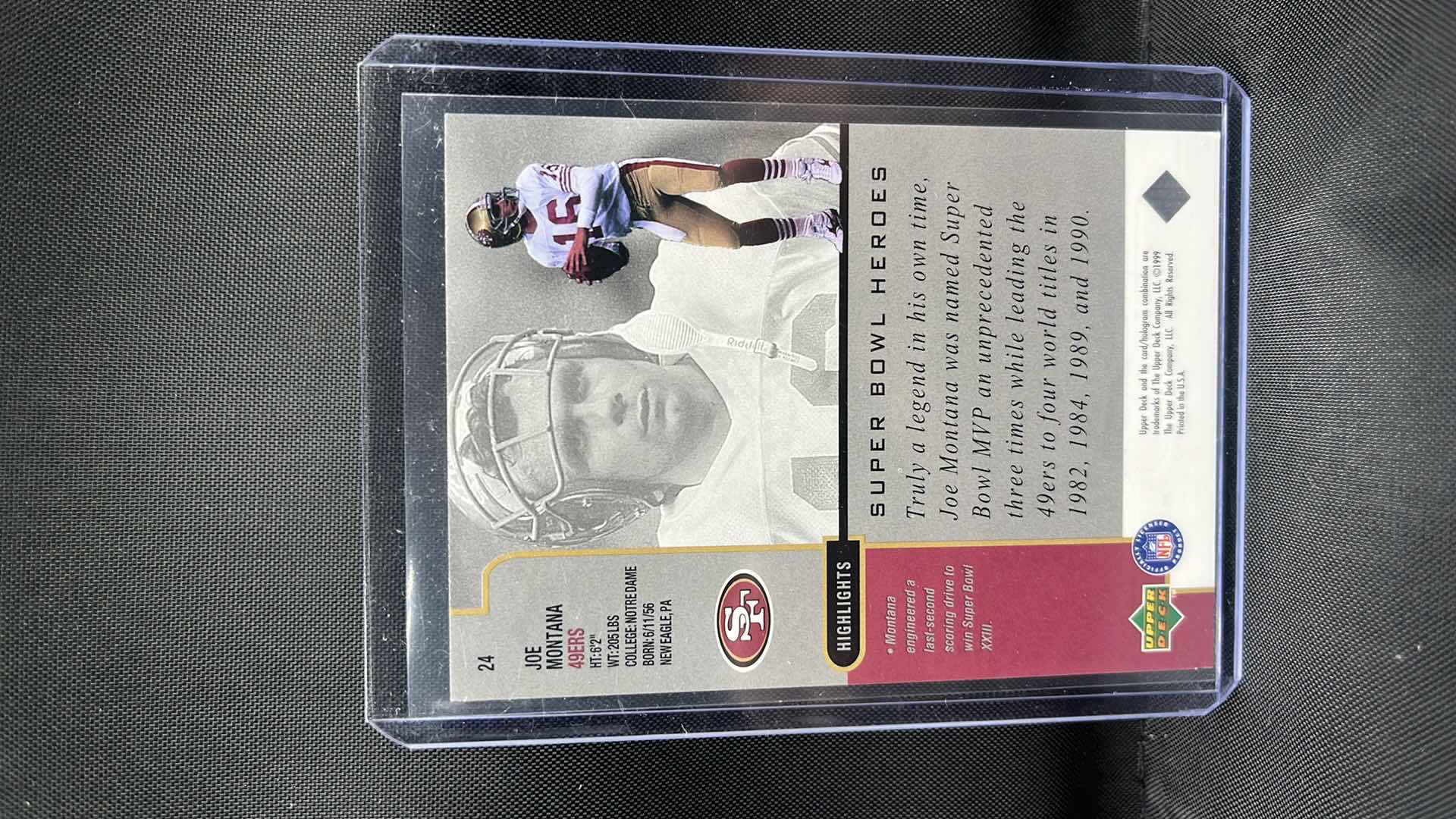 Photo 1 of 1999 JOE MONTANA AUTOGRAPHED UPPER DECK 24