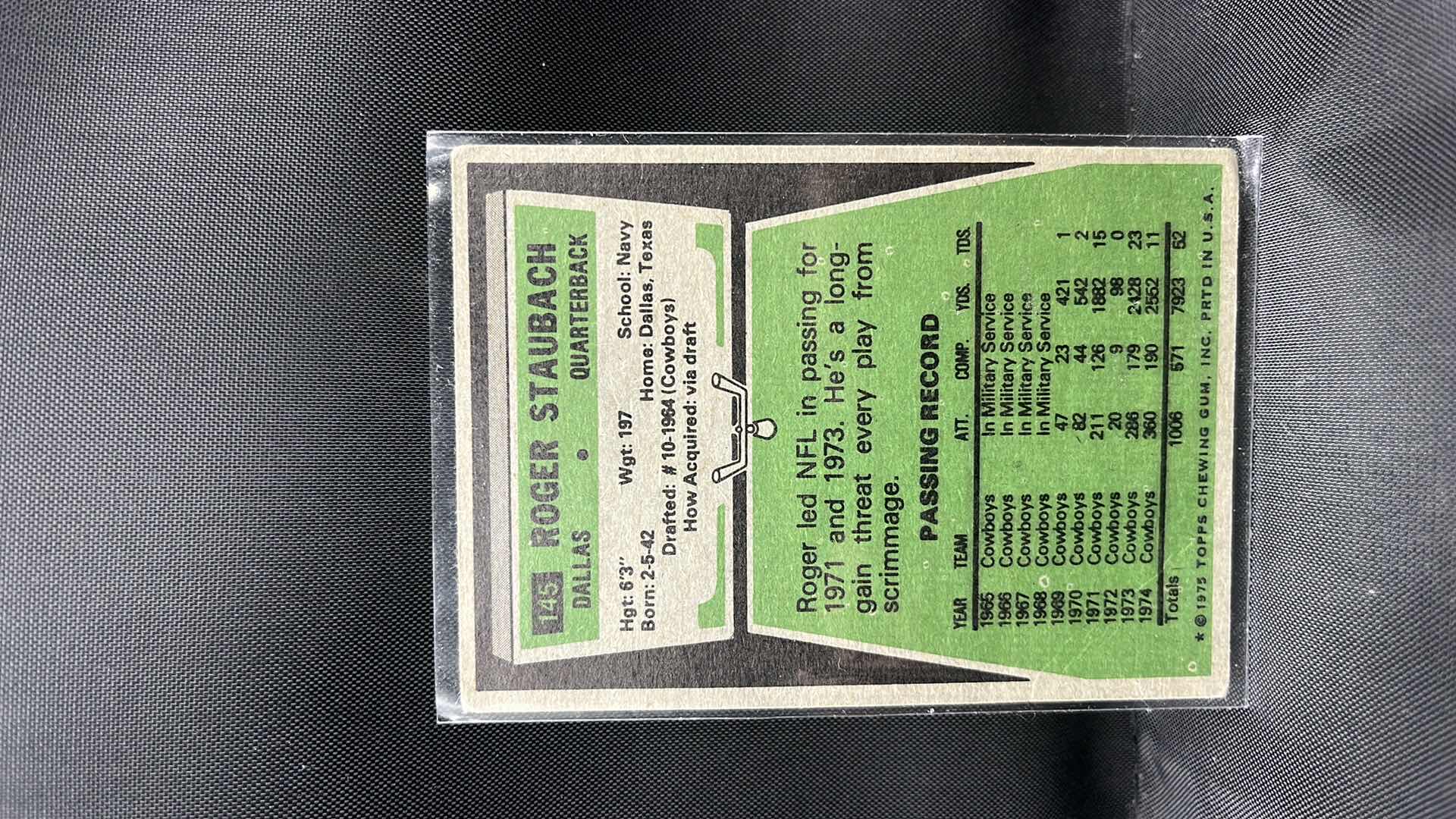 Photo 1 of 1975 RODGER STAUBACH TOPPS 145