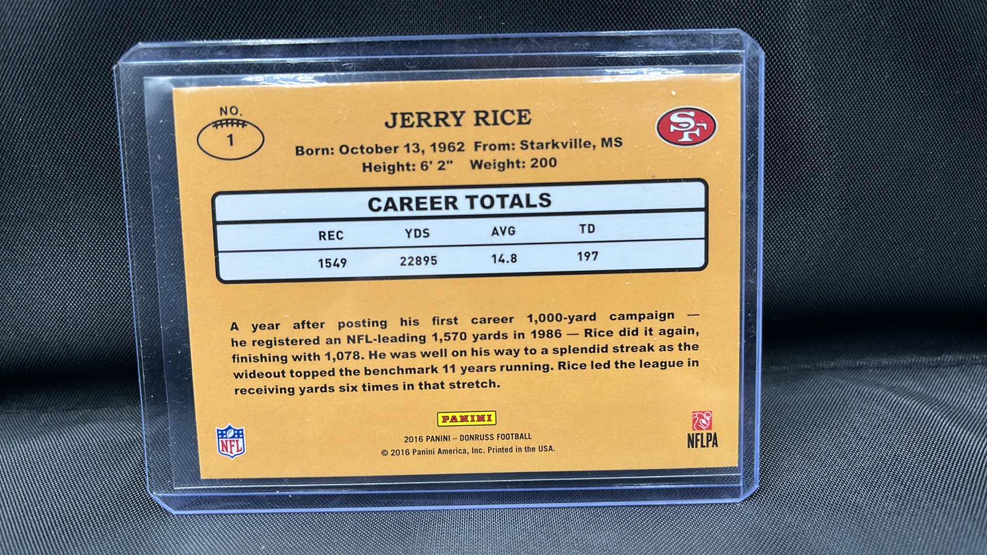 Photo 1 of 2016 panini DONRUSS jerry rice 1
