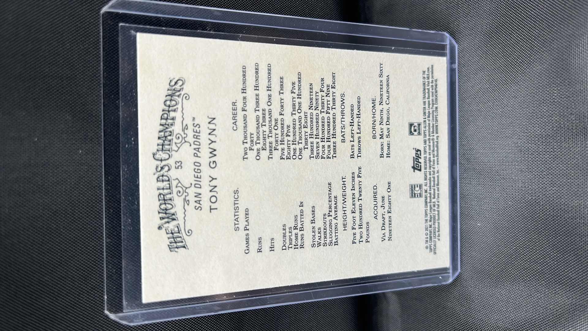 Photo 2 of 2021 TOPPS tony Gwynn 53