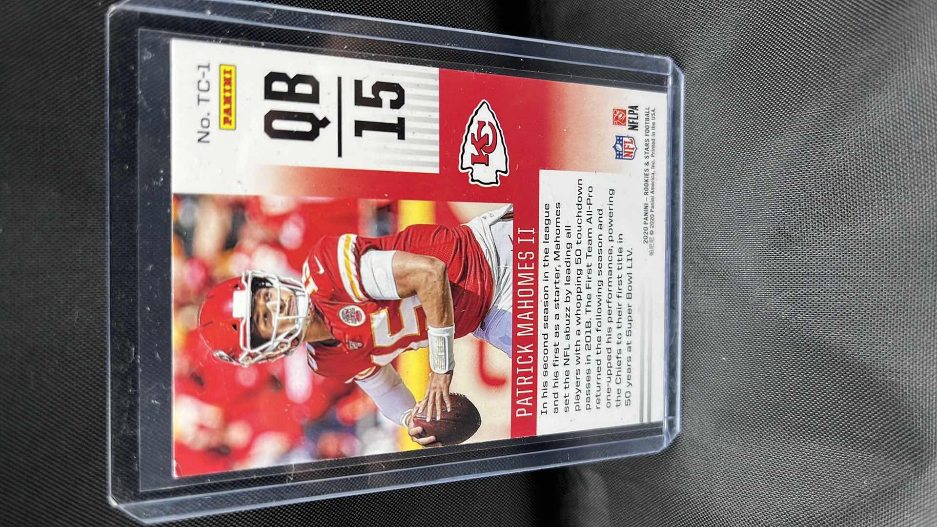 Photo 1 of 2020 panini Rookie and rising stars Patrick mahomes TC-1